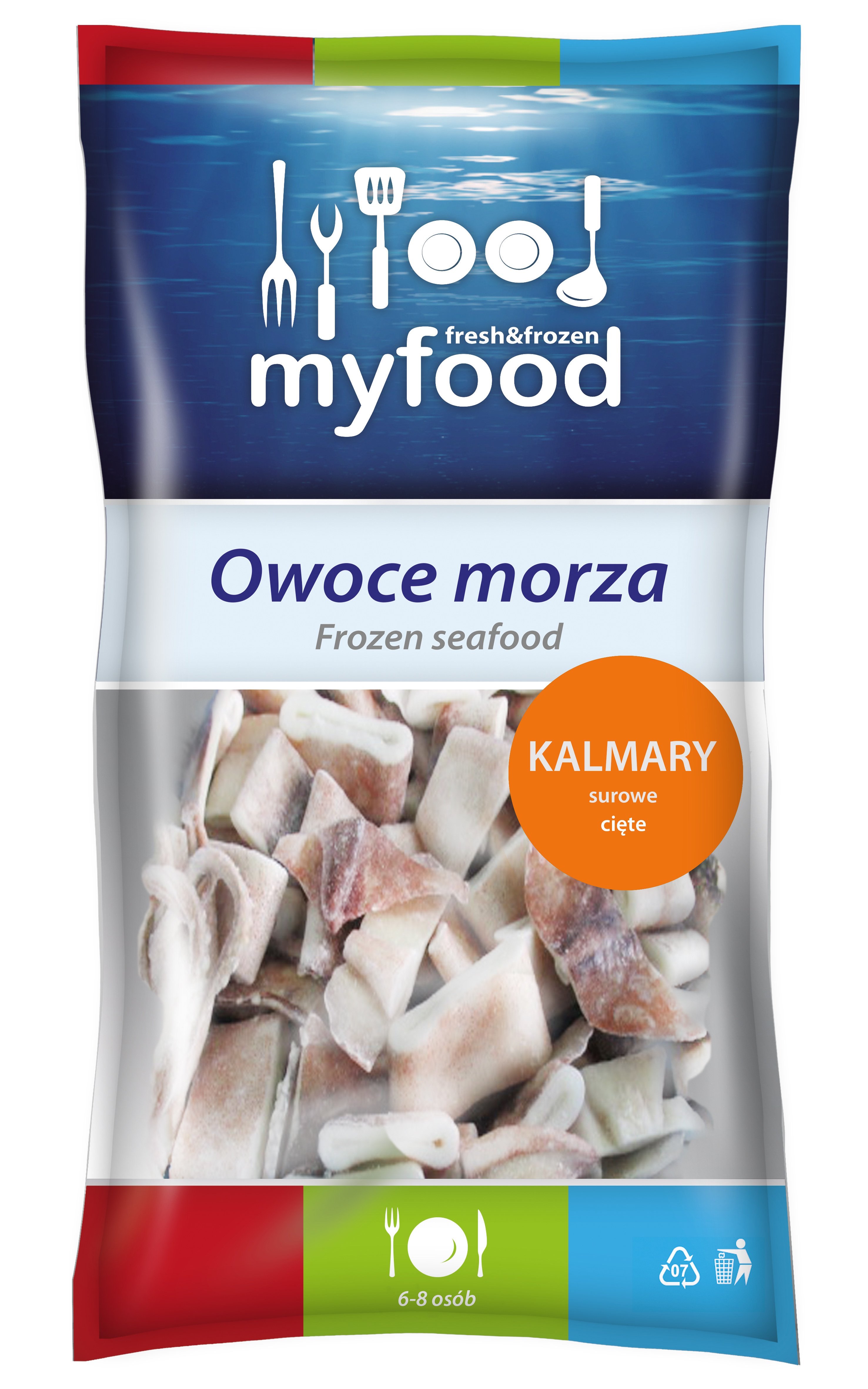 Myfood Kalmary Surowe Cięte W Paski, Glazura: 20%, 800 G/1000 G