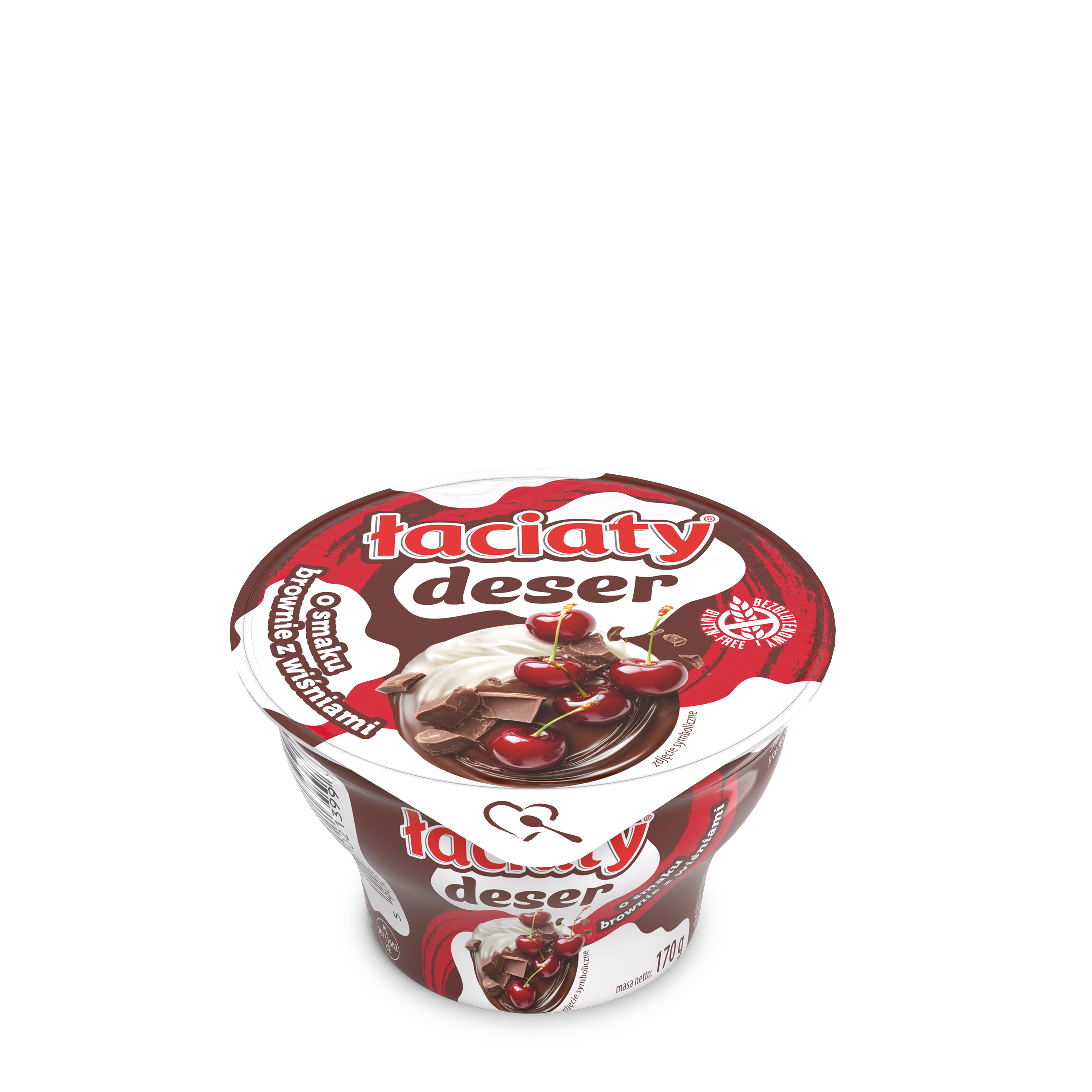 Deser Na Bazie Maślanki O Smaku Brownie Z Wiśniami Łaciaty 170G