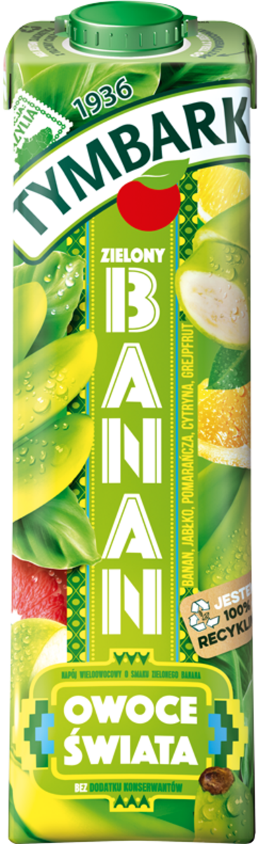 Tymbark Owoce Świata Napój Wieloowocowy Zielony Banan 1 L