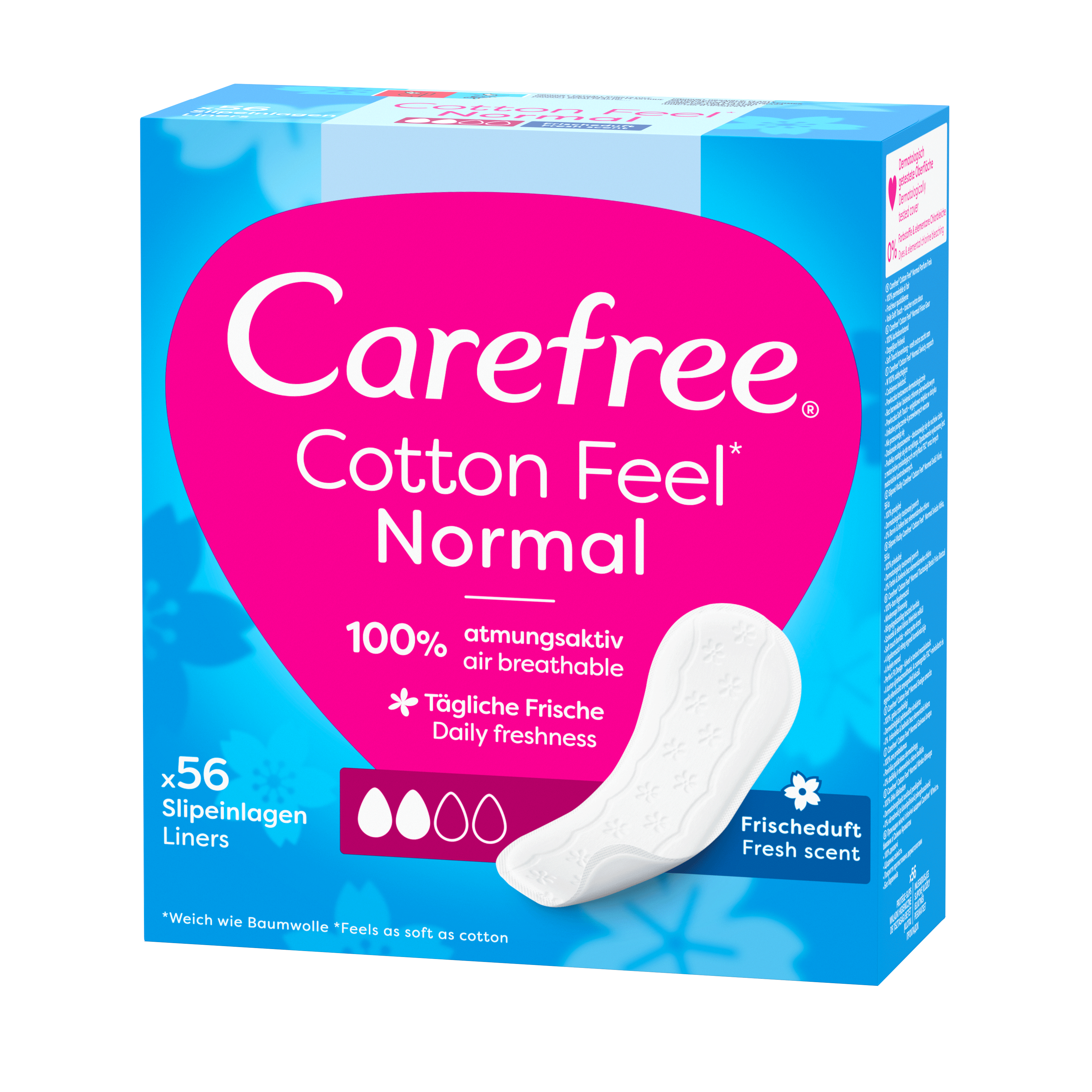 Carefree Cotton Fresh Scent, Wkładki Higieniczne 56 Szt.