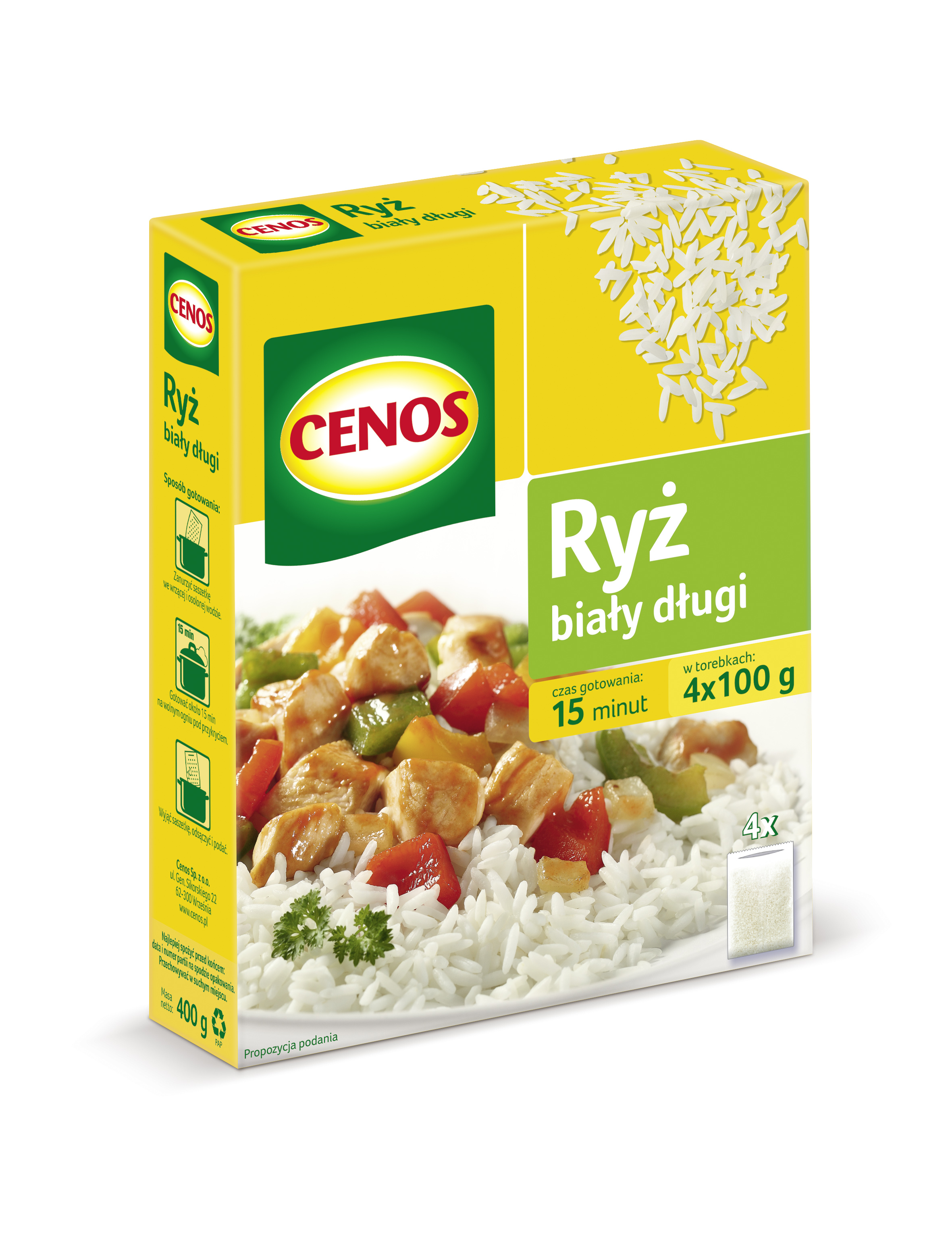Ryż Biały Długi 4 X 100 G Cenos
