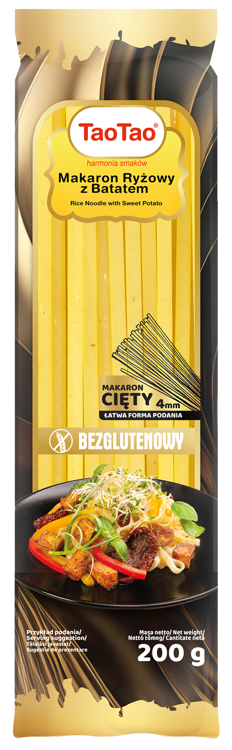 Makaron Ryżowy Wstążka Z Dodatkiem Batata 200G Taotao