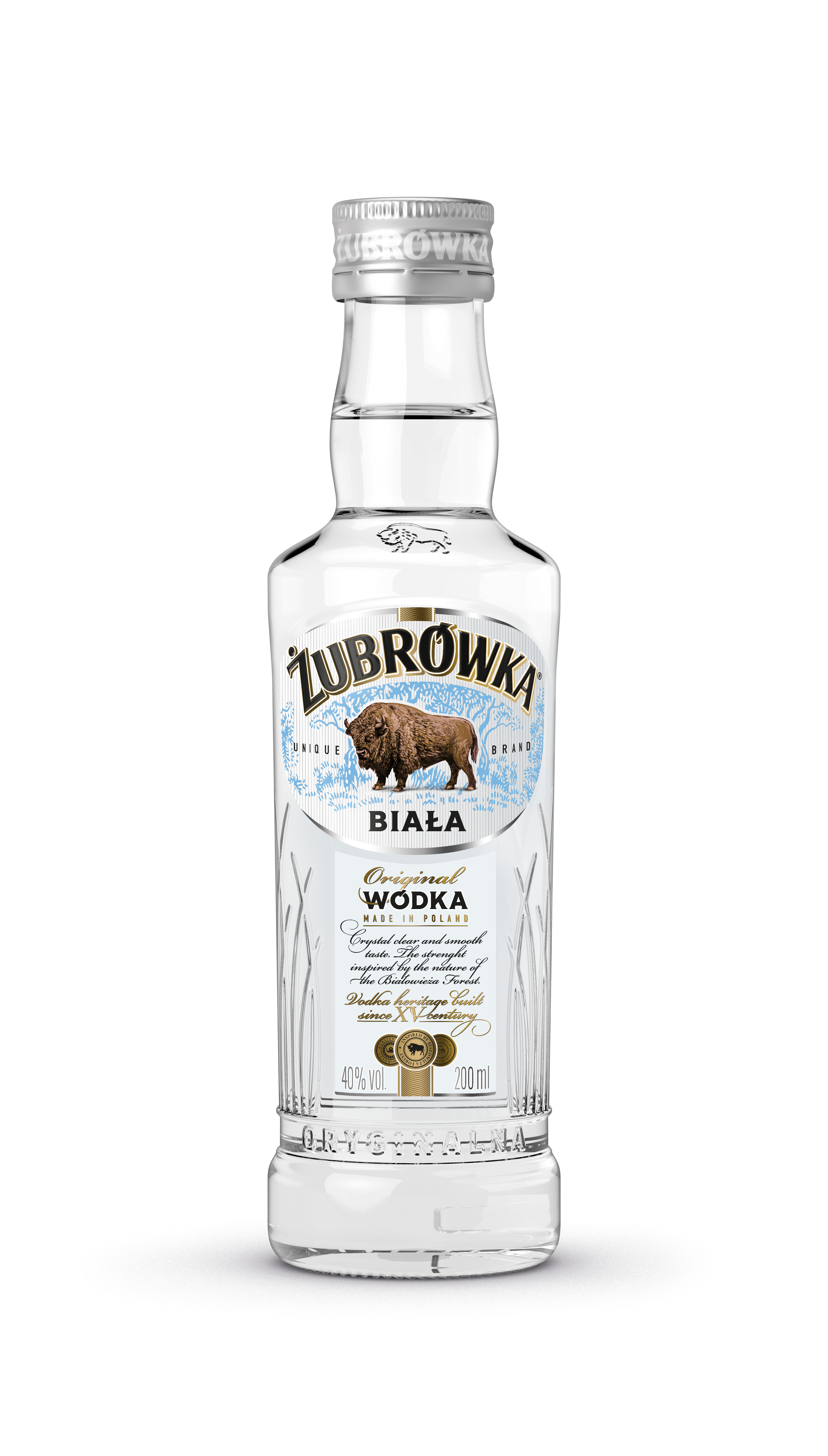 Wódka Czysta Żubrówka Biała 40 % 200 Ml