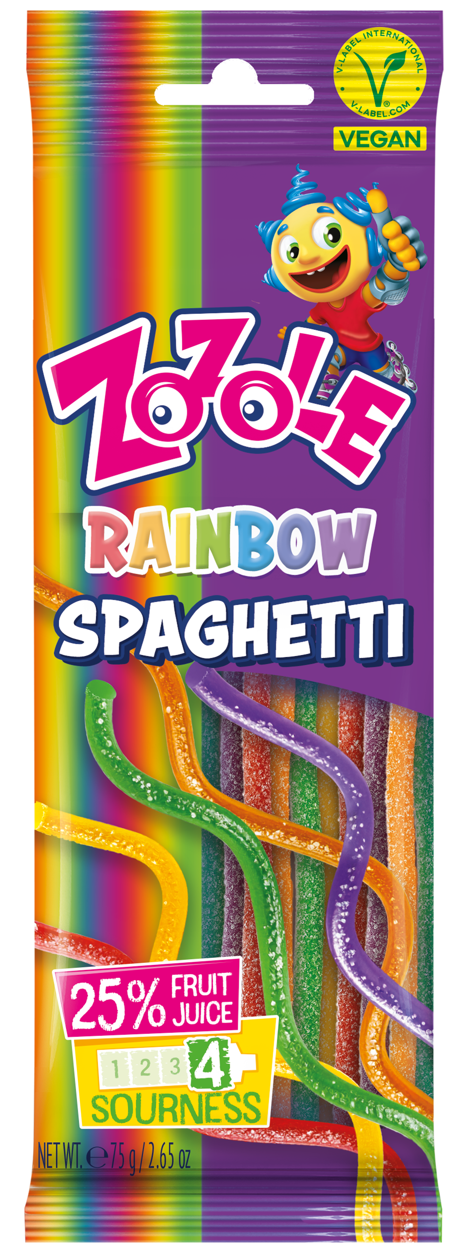 Żelki Zozole Rainbow Spaghetti 75G Mieszko