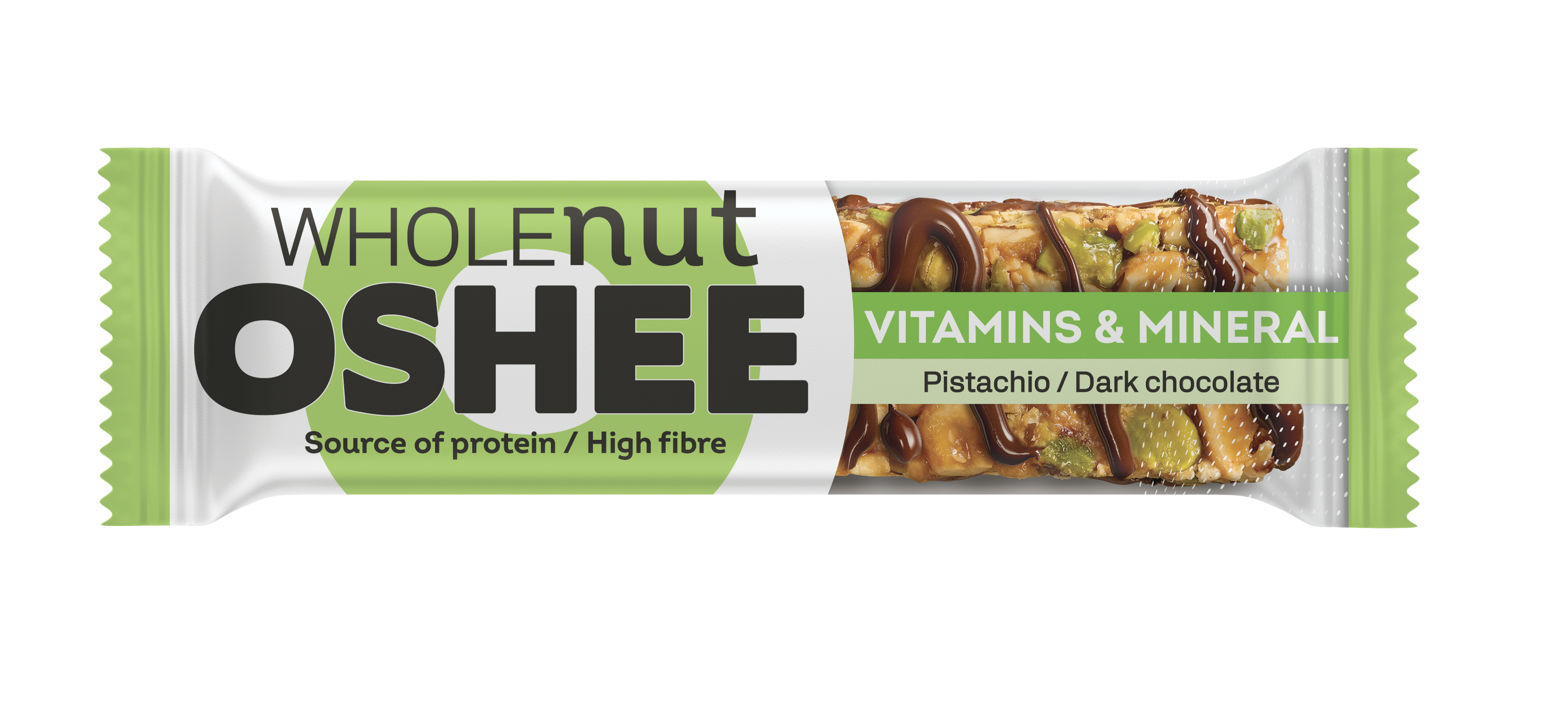 Oshee Wholenut Bar Pistachio Dark Chocolate 40G