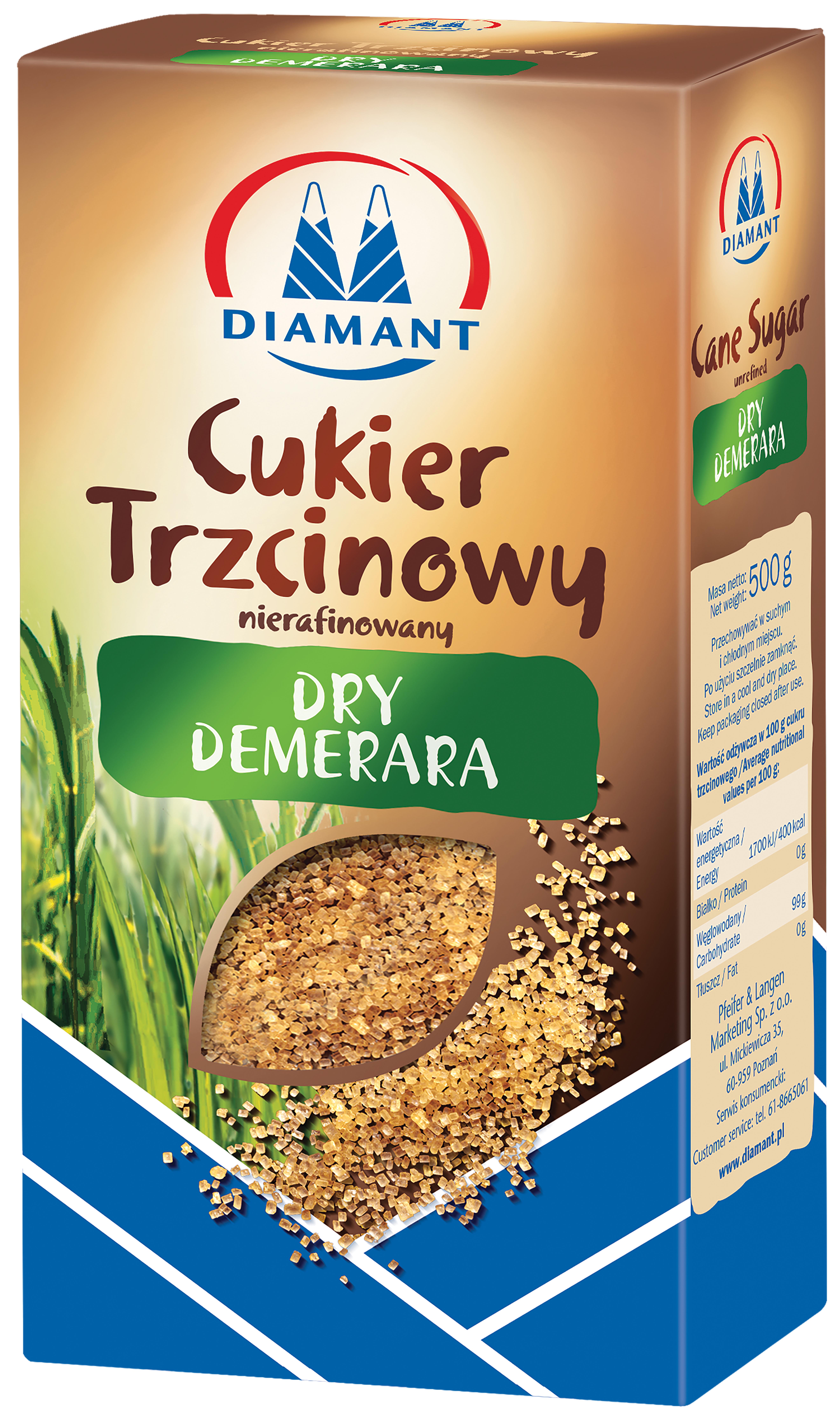 Diamant Cukier Trzcinowy Demerara 500 G