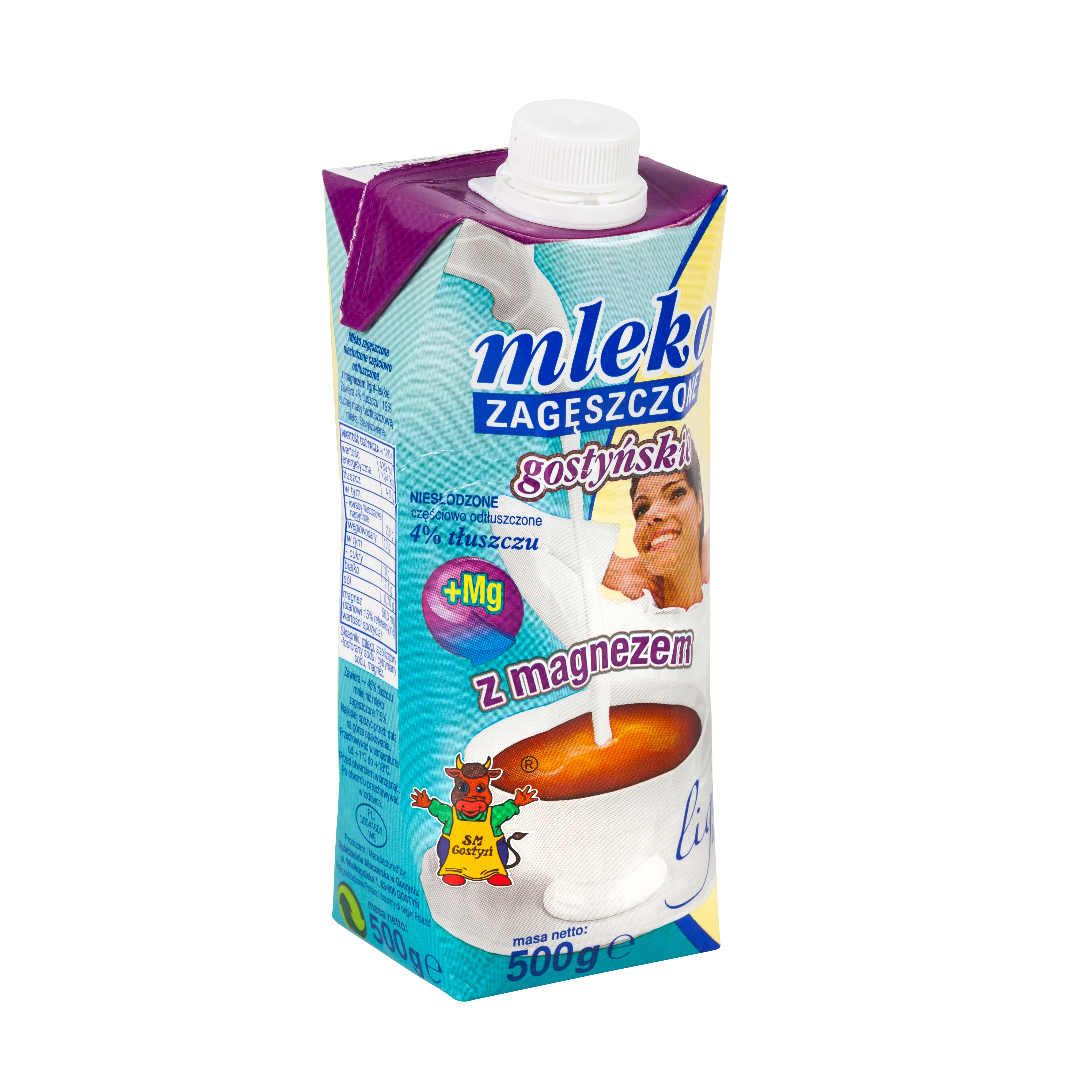 Spółdzielnia Mleczarska W Gostyniu. Mleko Zagęszczone Niesłodzone Gostyńskie Light Z Magnezem 500G