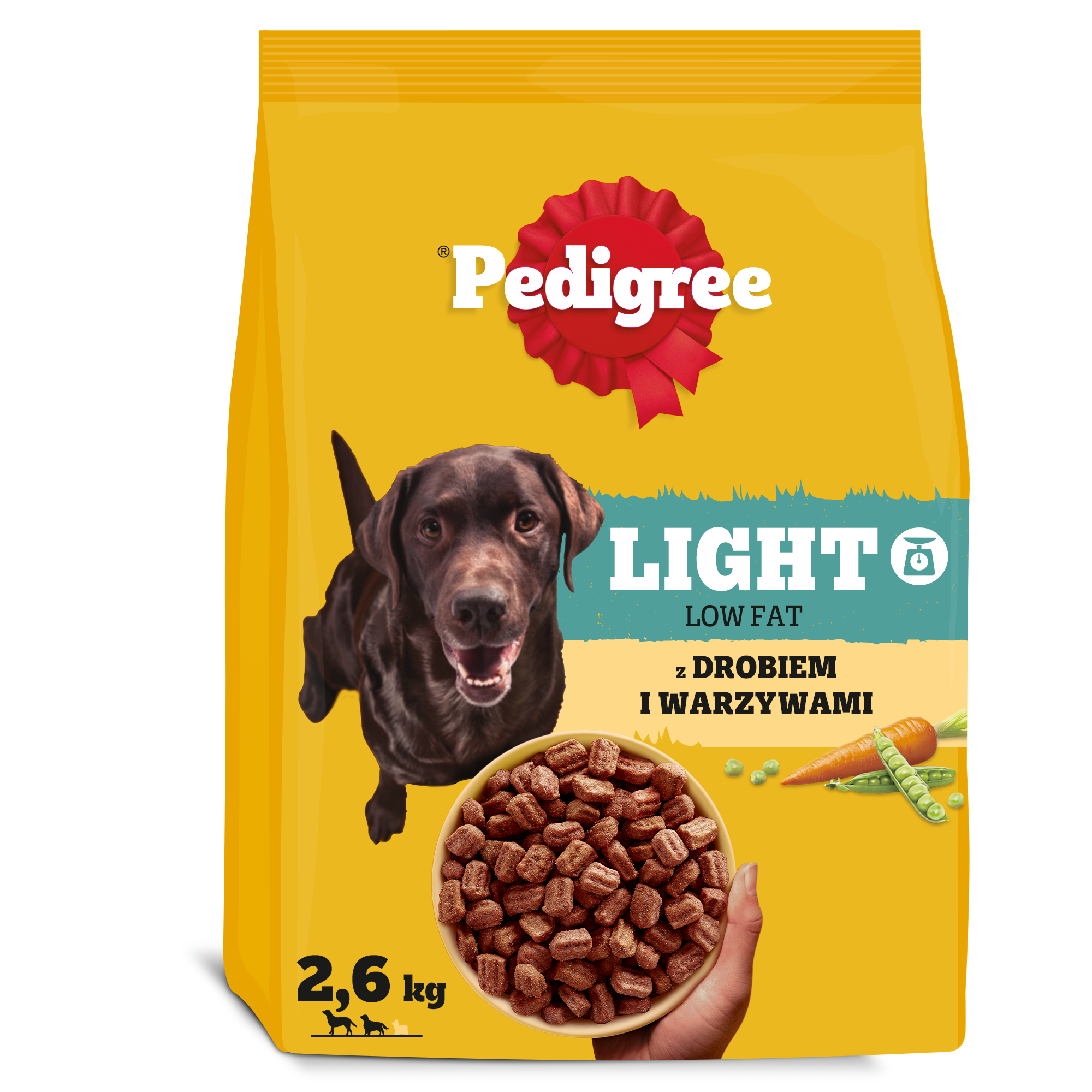 Pedigree Light Sucha Karma Z Drobiem I Warzywami 2,6 Kg