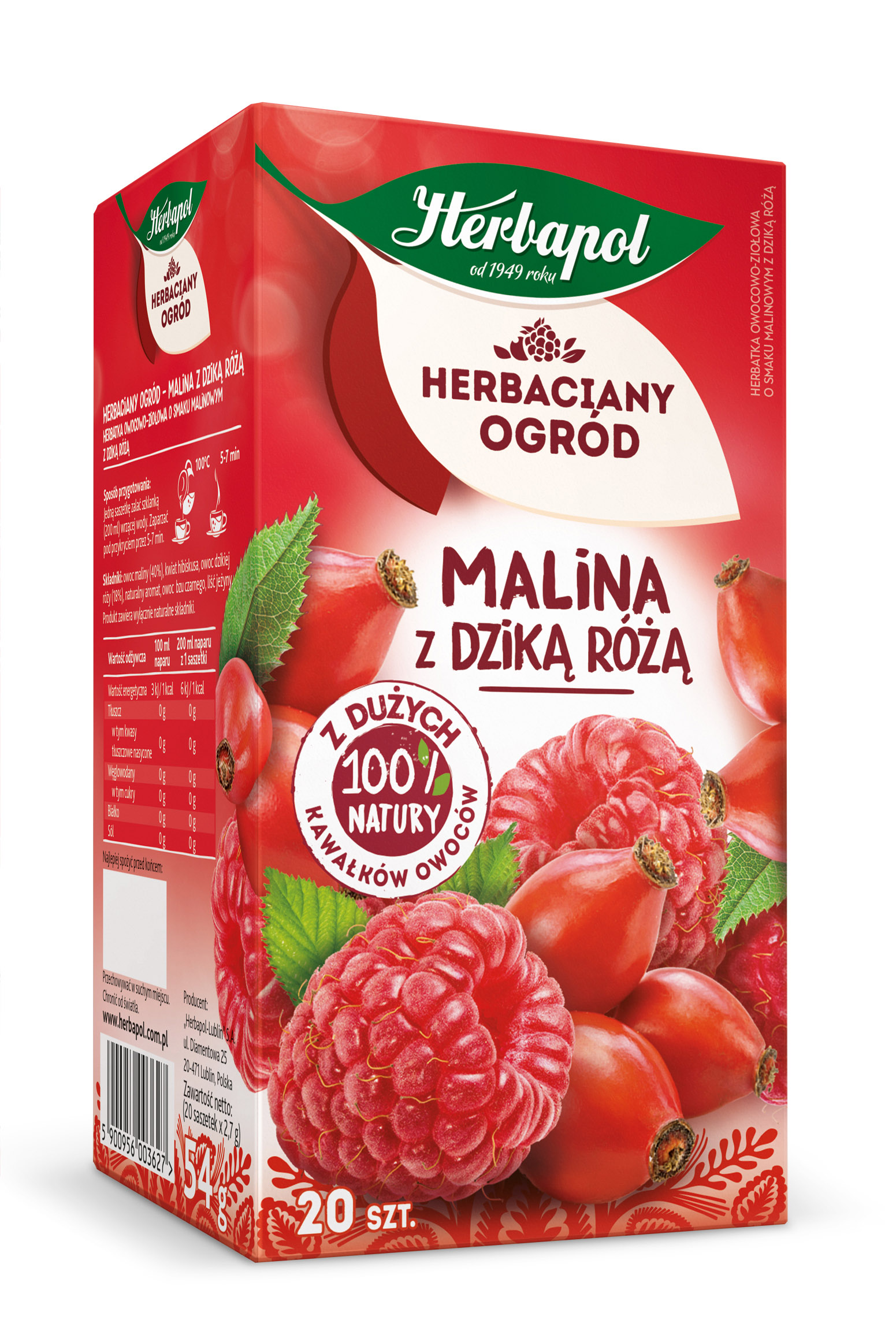 Herbaciany Ogród Herbatka Owocowa Malina Z Dziką Różą 20Tb/54G