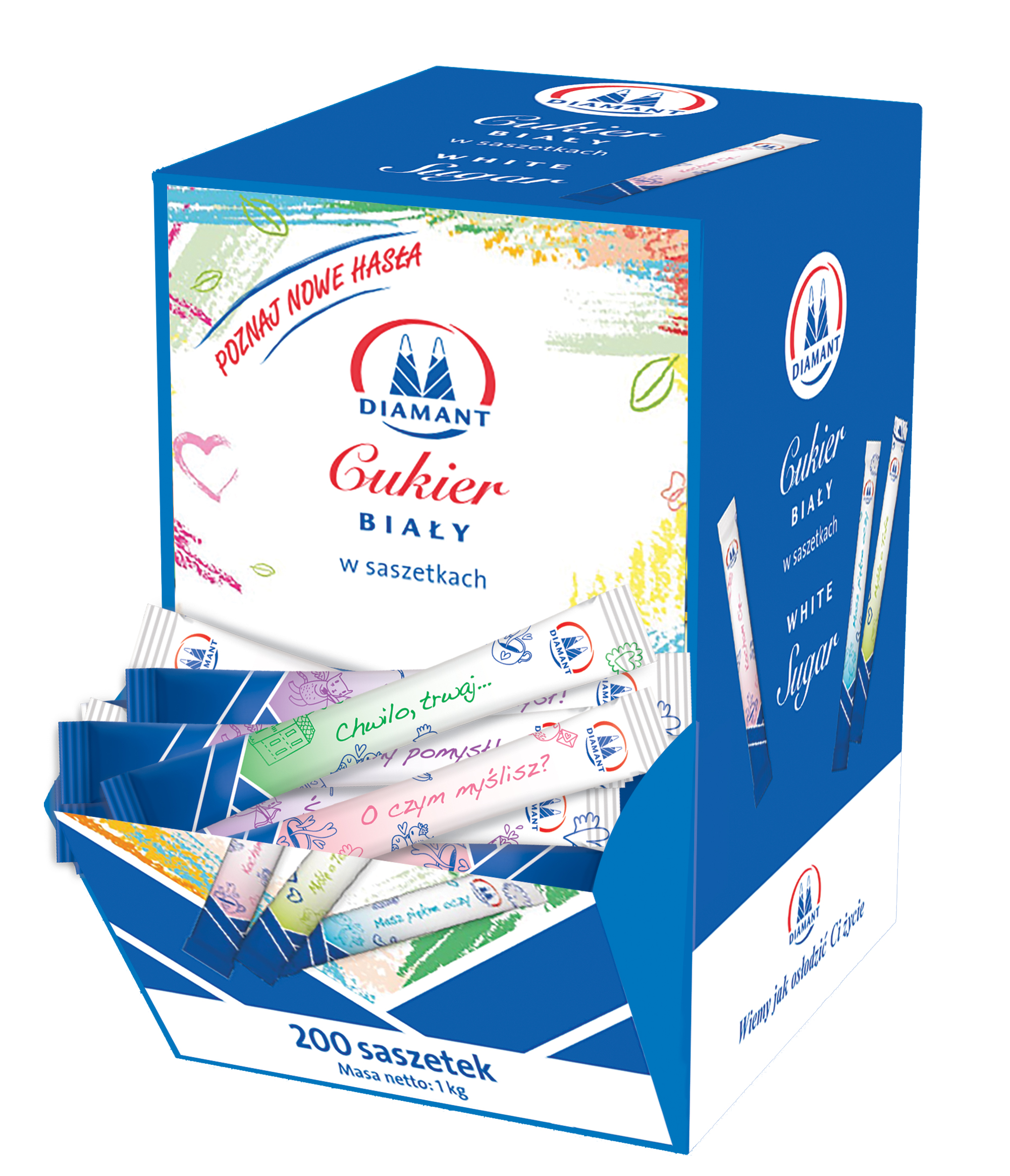 Cukier Biały Saszetki Diamant 1 Kg, 5G X 200Szt.
