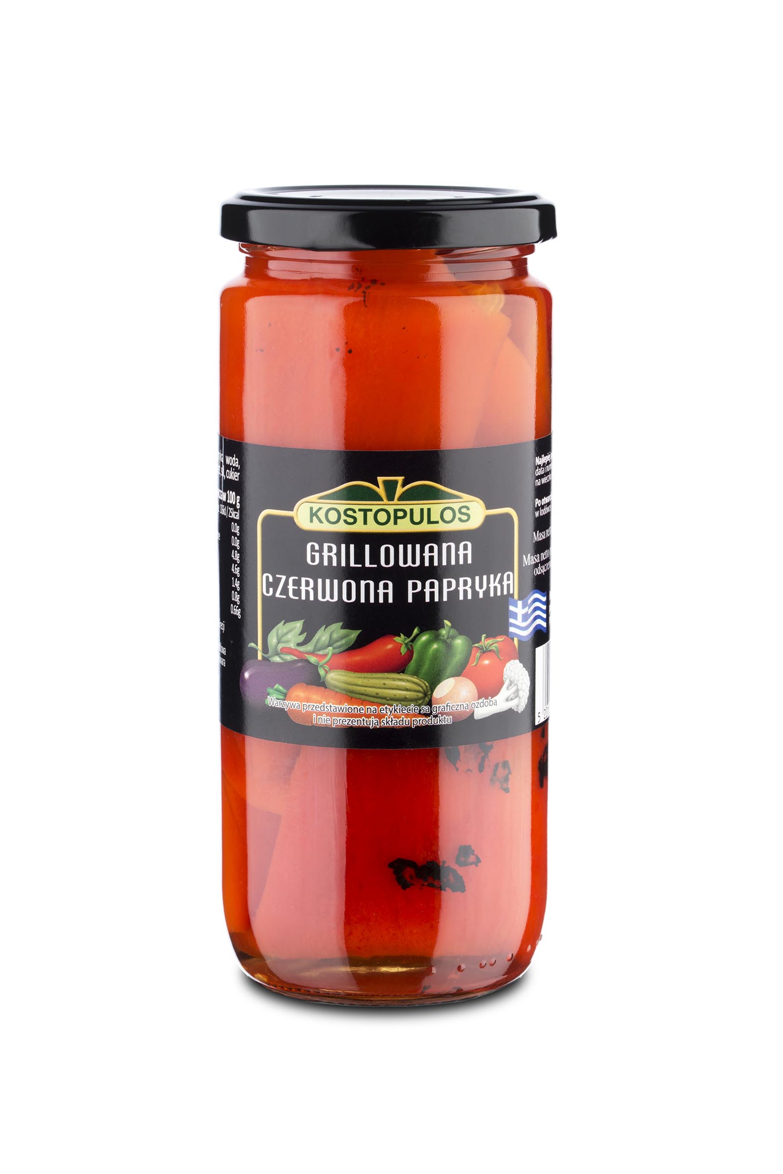 Papryka Grecka Czerwona Grillowana Kostopulos 480 G/350 G
