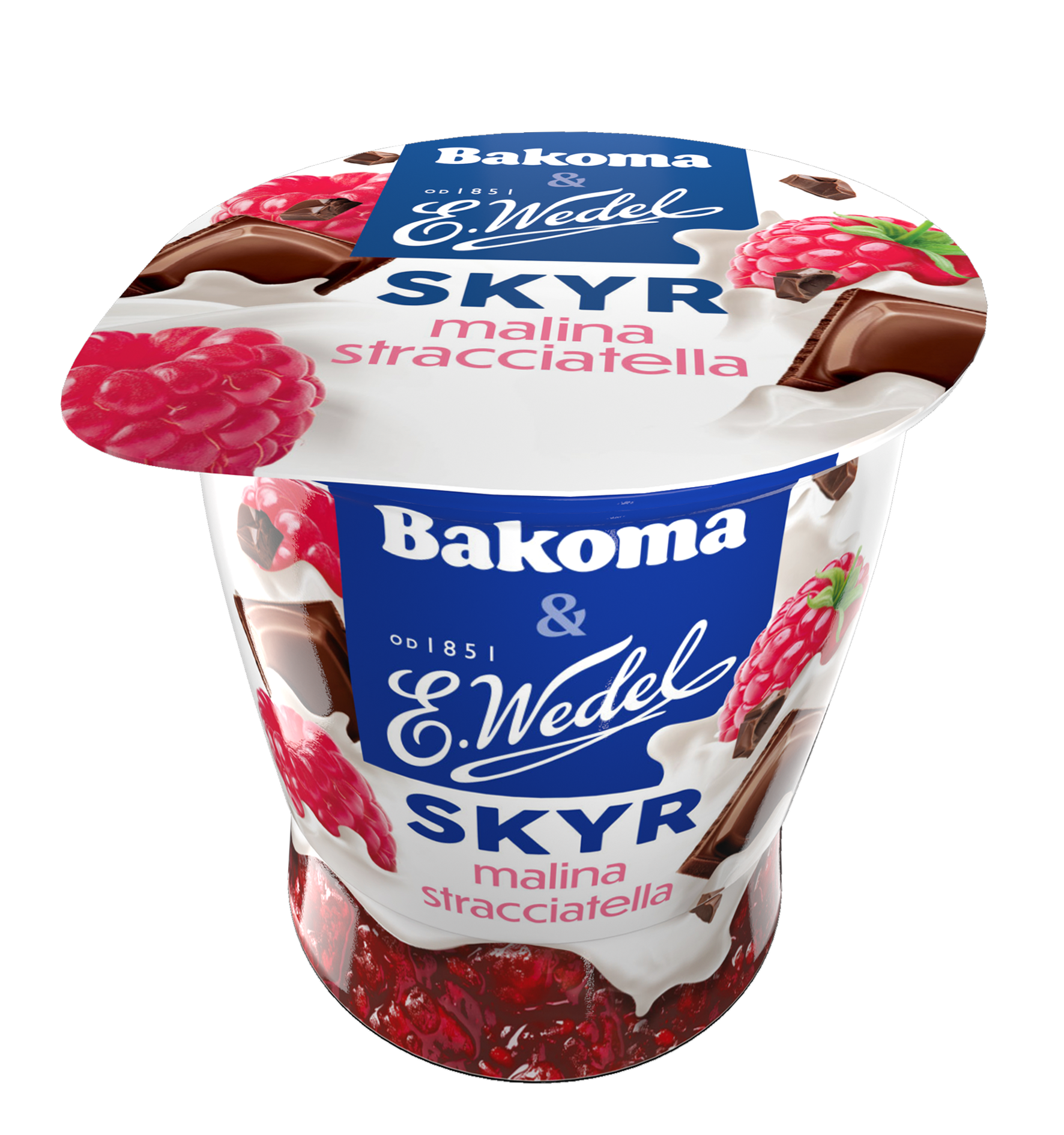 Bakoma&Wedel Jogurt Skyr Duo Malina Straciatella 150G