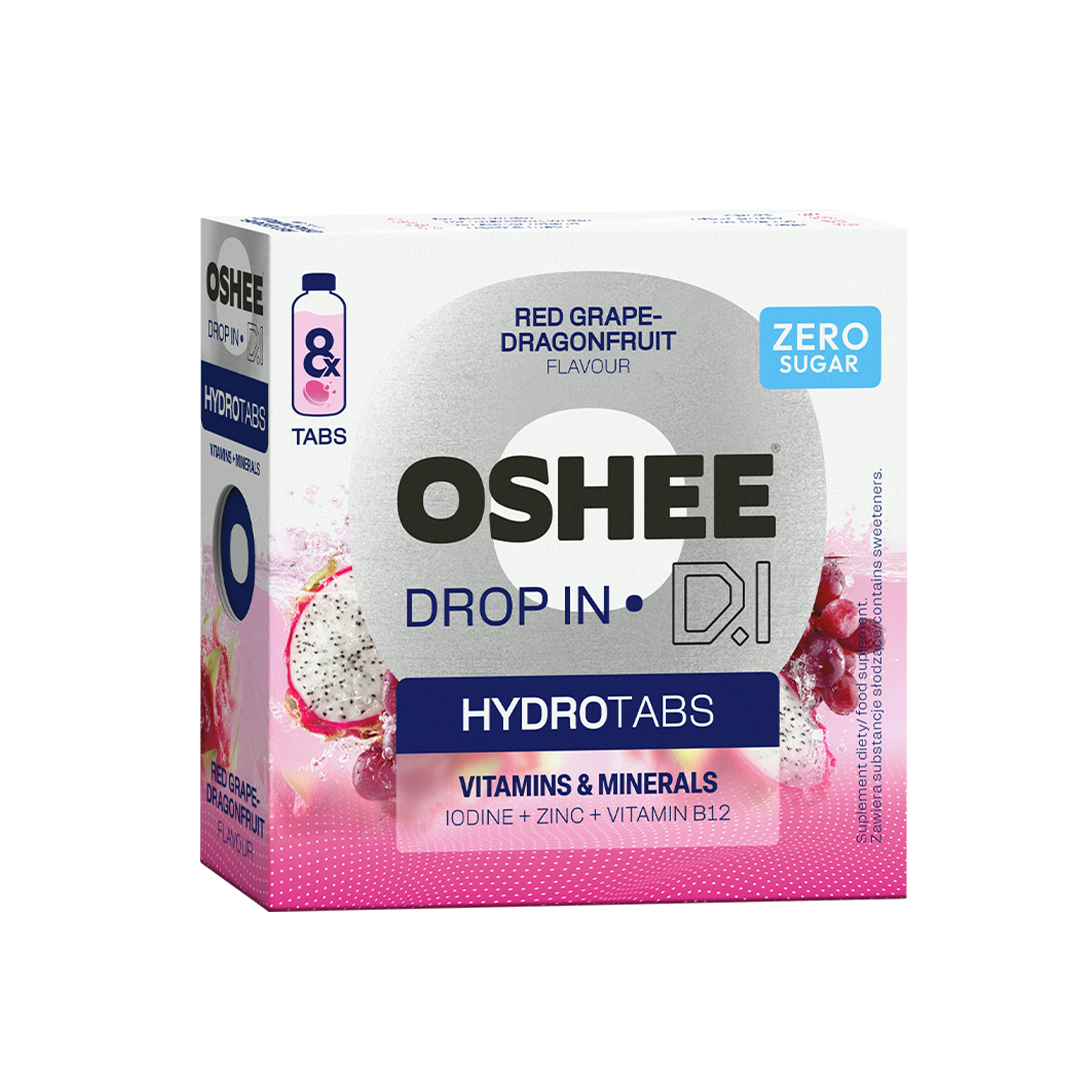 Oshee Drop In Hydrotabs Witaminy I Minerały Winogrona - Smoczy Owoc 8 Tabletek