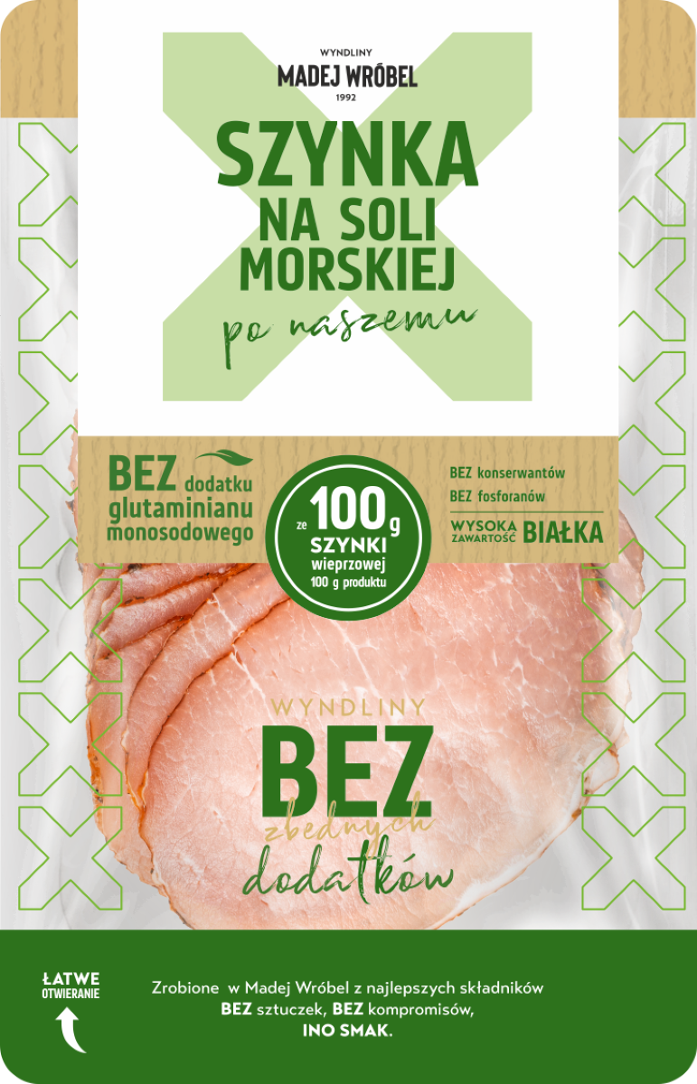 Madej Wróbel Szynka Na Soli Morskiej Plastry 100 G