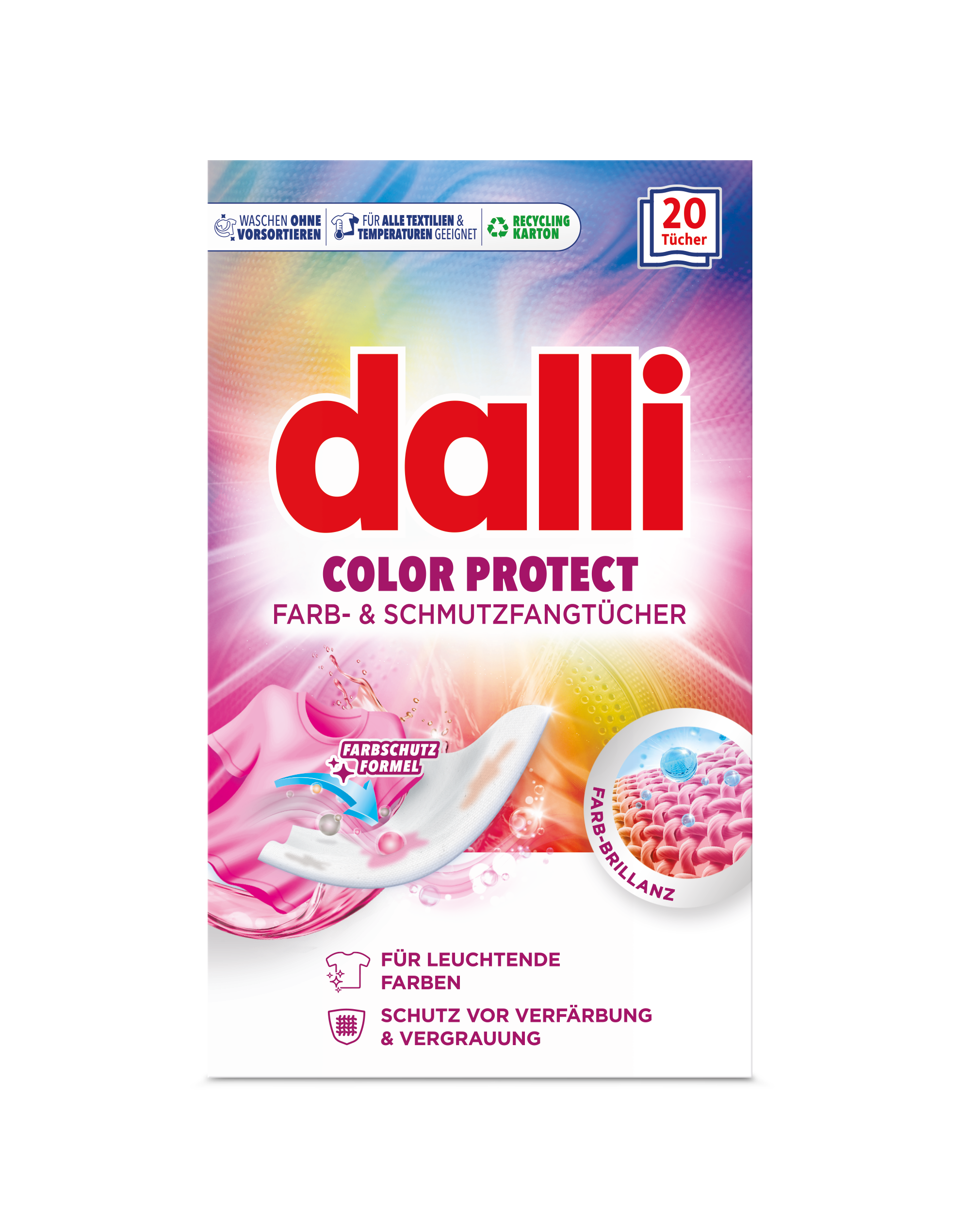 Dalli Color Protect – Chusteczki Do Prania Wyłapujące Kolor I Brud 20 Szt.