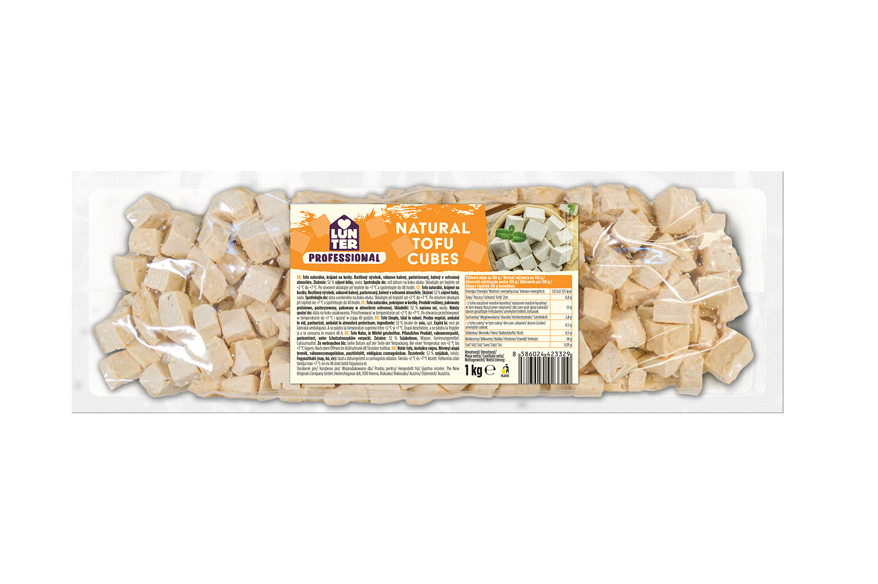 Lunter Tofu Naturalne Kostkowane 1Kg