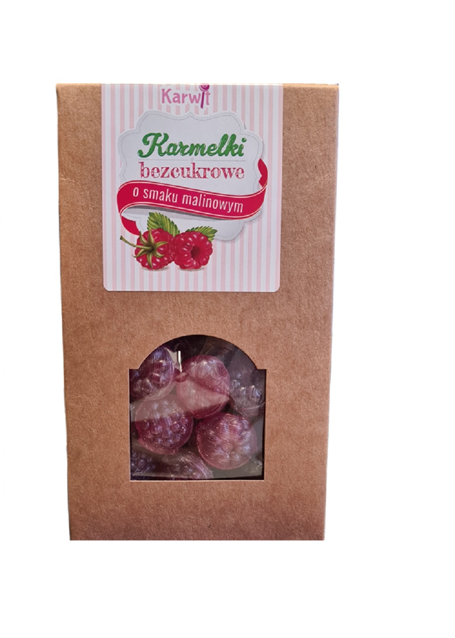Karwit Karmelki Bezcukrowe O Smaku Malinowym 120G