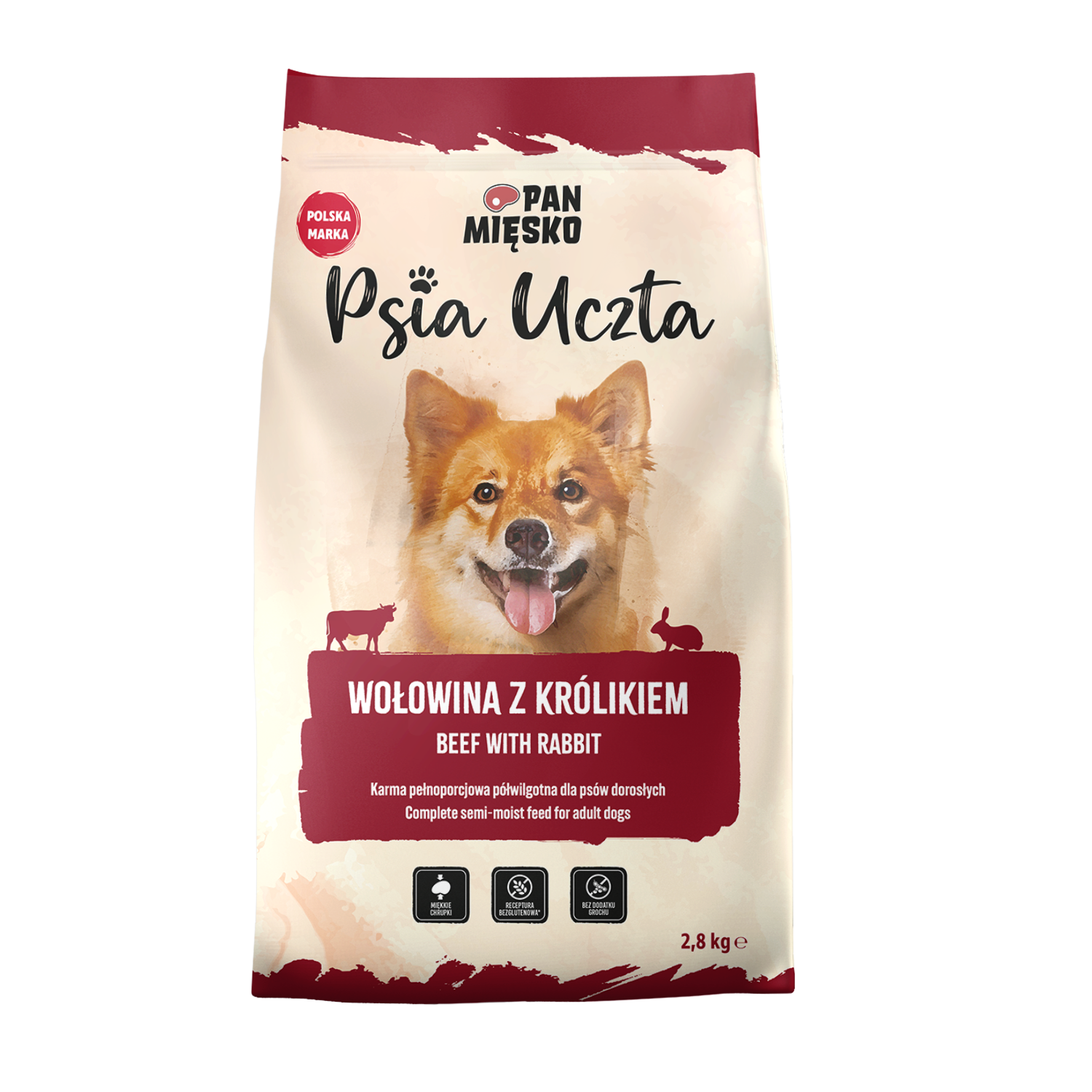 Pan Mięsko Psia Uczta Wołowina Z Królikiem 2,8 Kg