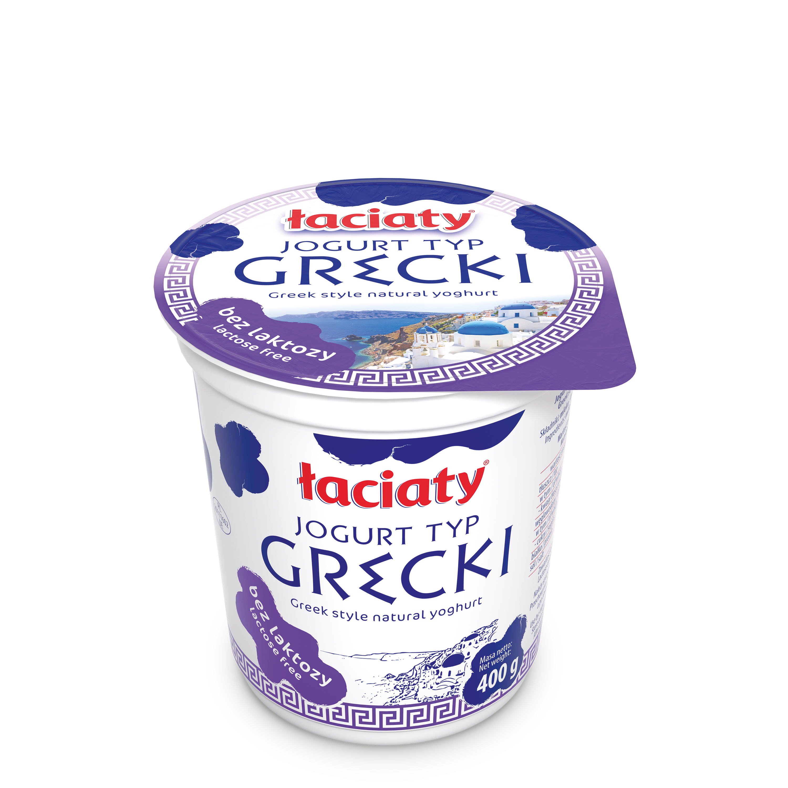 Jogurt Grecki Łaciaty Naturalny Bez Laktozy 400G