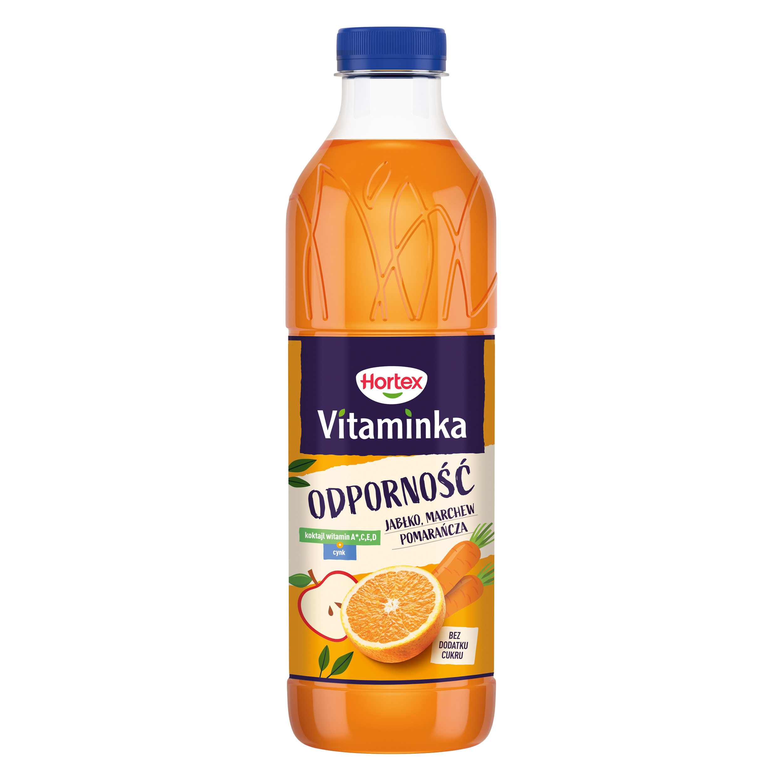 Hortex Vitaminka Odporność Jabłko, Marchew, Pomarańcza Sok Butelka Pet 1L Kaucja