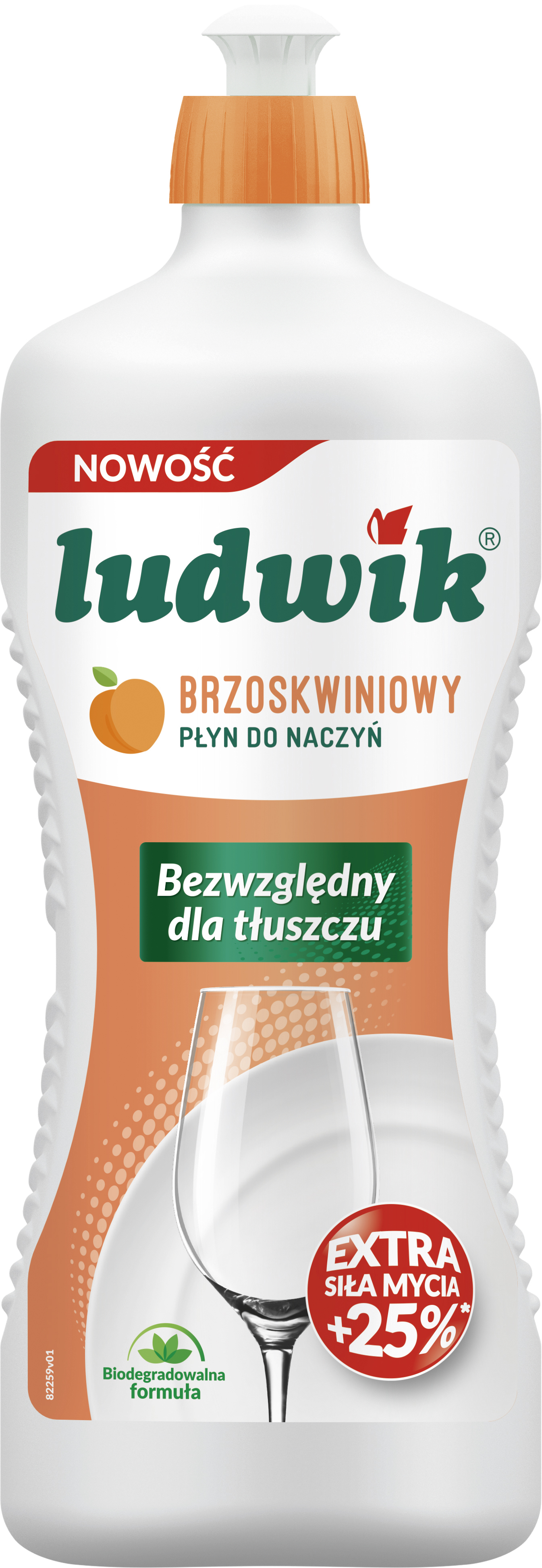 Ludwik Płyn Do Mycia Naczyń 900G - Brzoskwiniowy