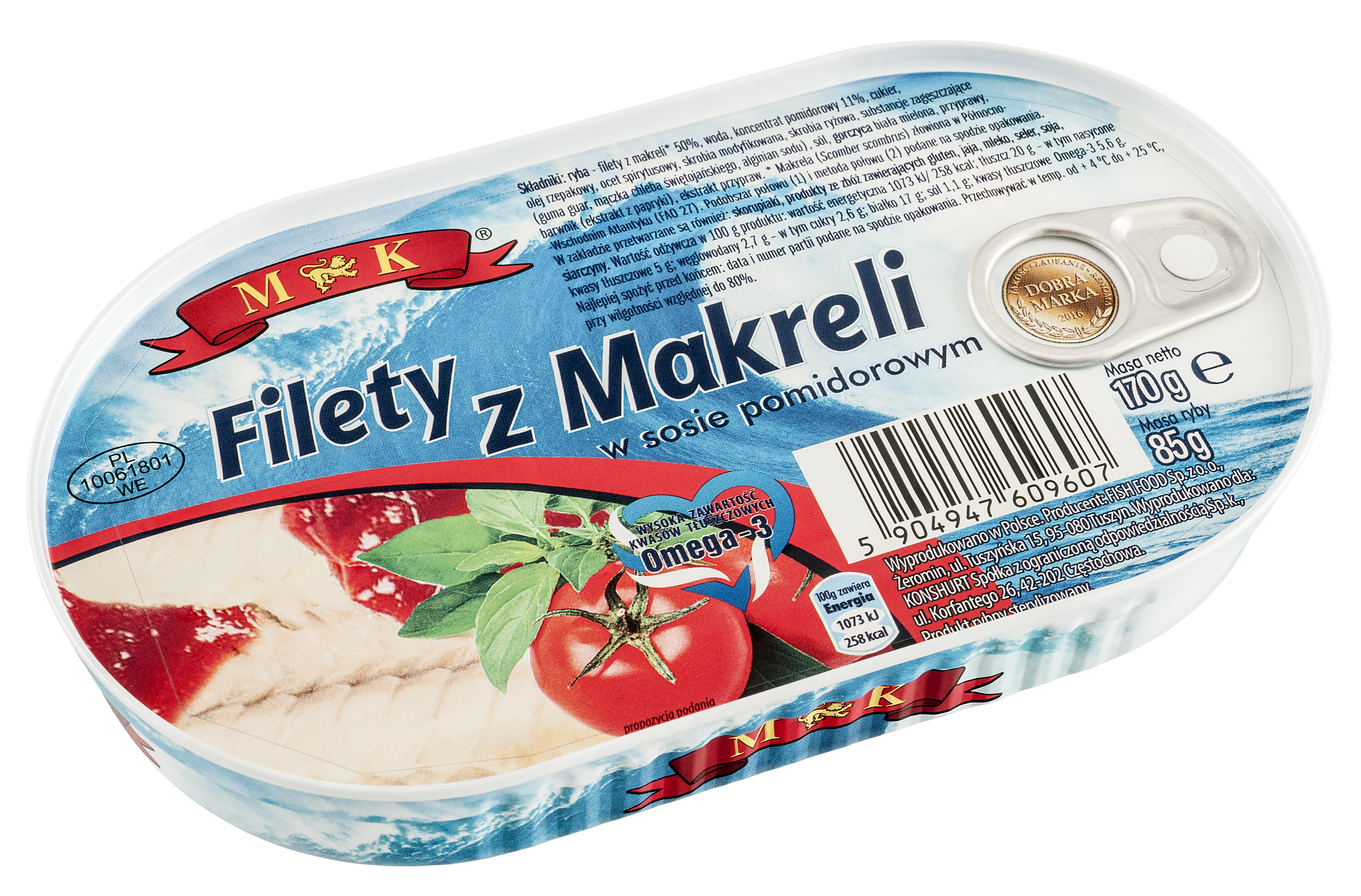 Mk Filety Z Makreli W Sosie Pomidorowym 170 G