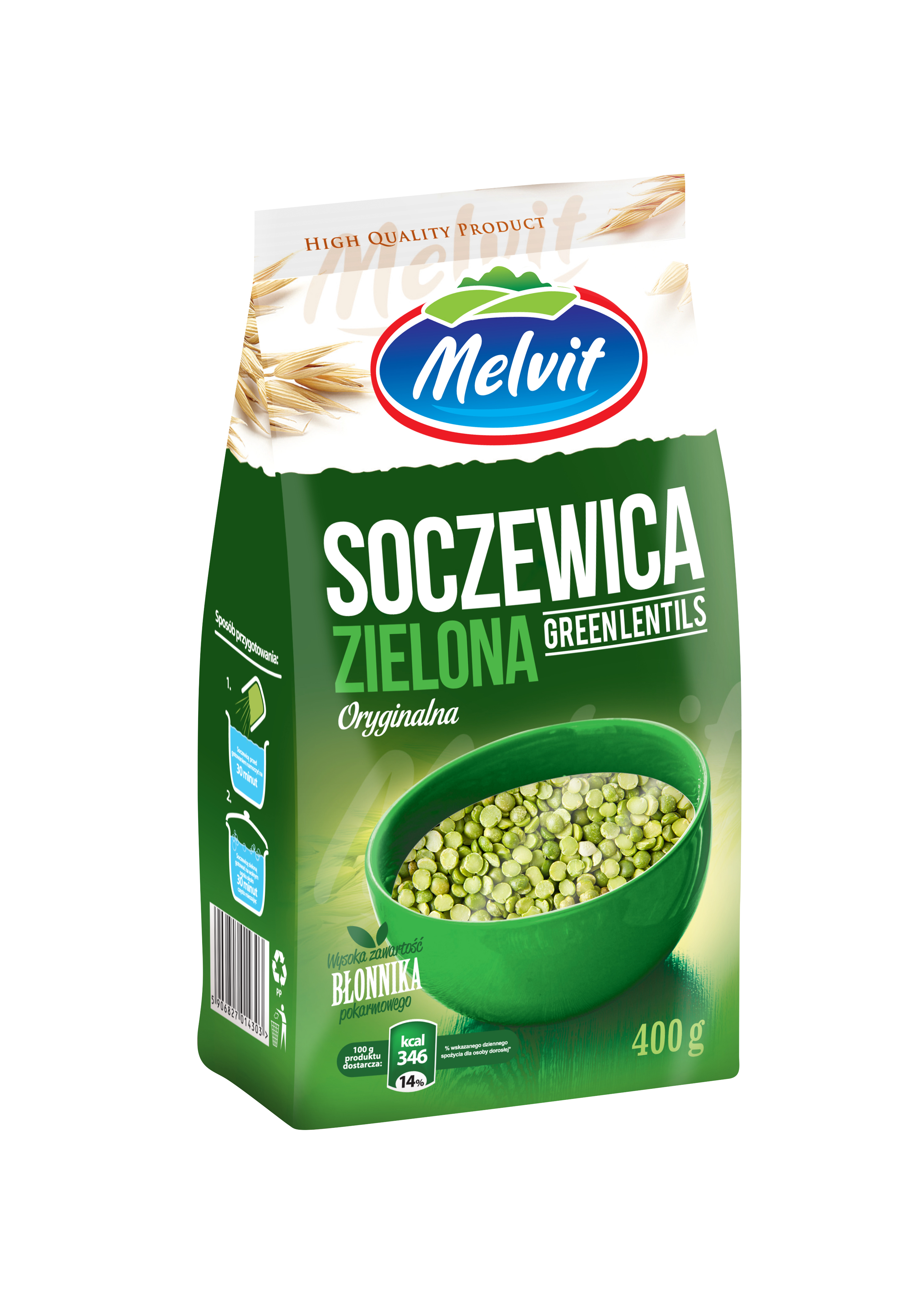 Melvit Soczewica Zielona 400G