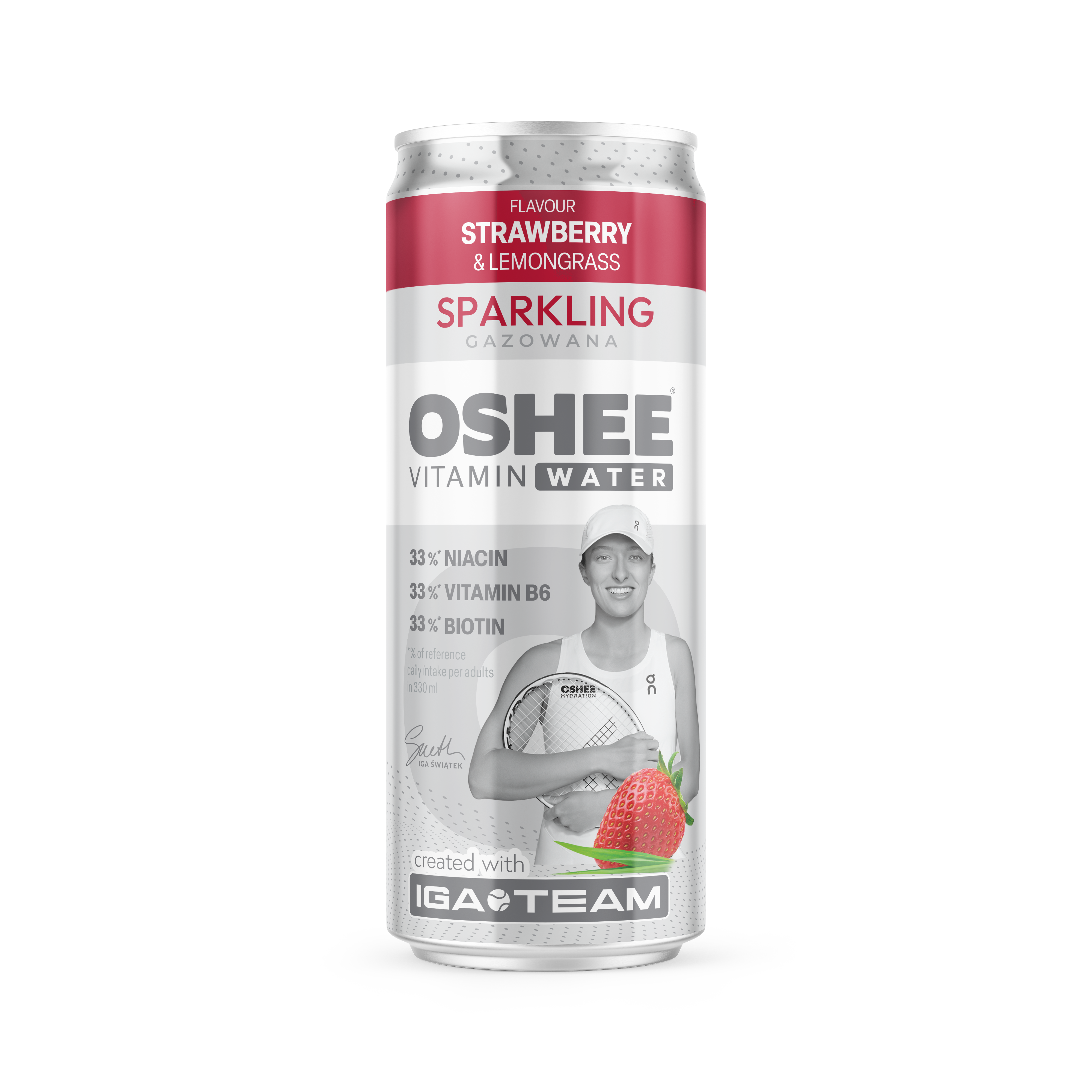 Oshee Vitamin Water Sparkling Strawberry-Lemongrass 330Ml