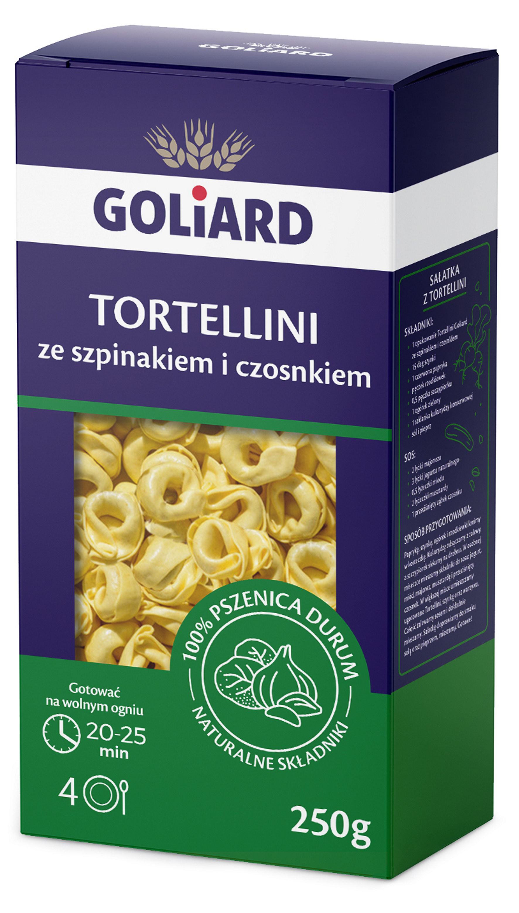 Goliard Tortellini Ze Szpinakiem I Czosnkiem 250 G