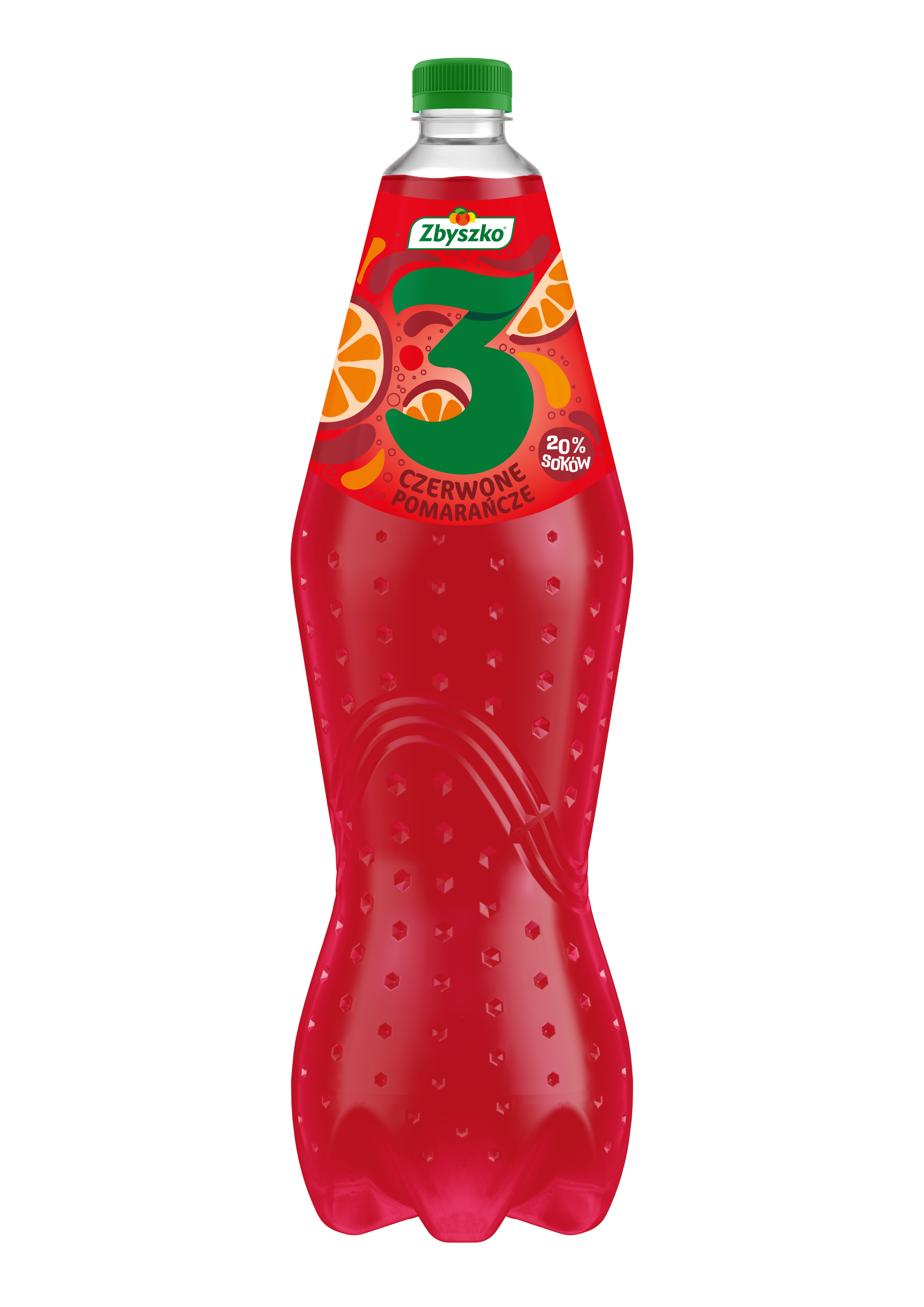 Zbyszko 3 Owoce Czerwone Pomarańcze 1,75L Gazowany ( Kaucja )