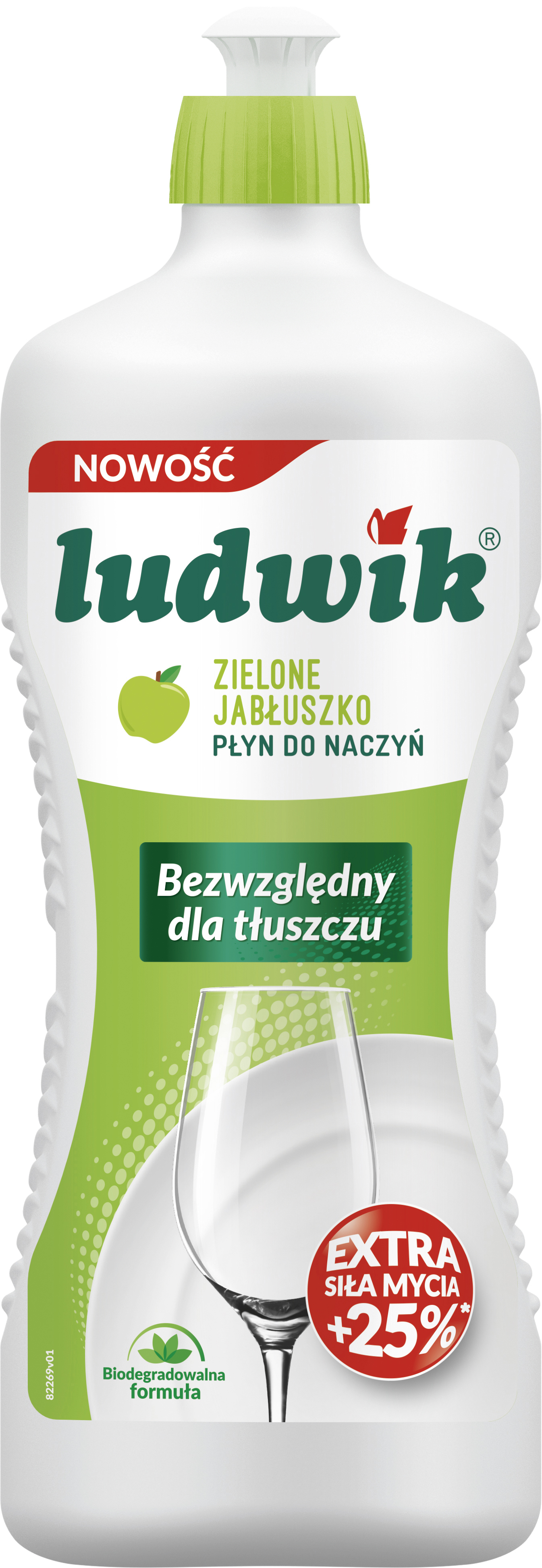 Ludwik Płyn Do Mycia Naczyń 900G - Zielone Jabłuszko