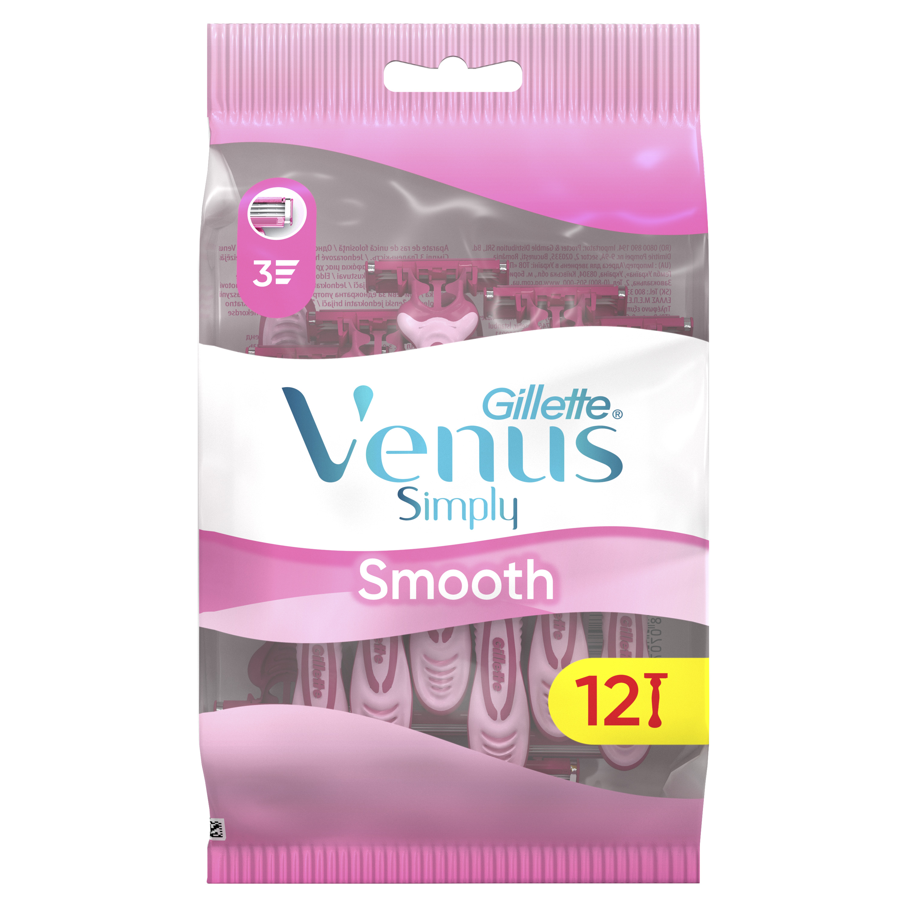 Gillette Venus Comfort Smooth Maszynki Jednorazowe Do Golenia, Opakowanie 12 Sztuk
