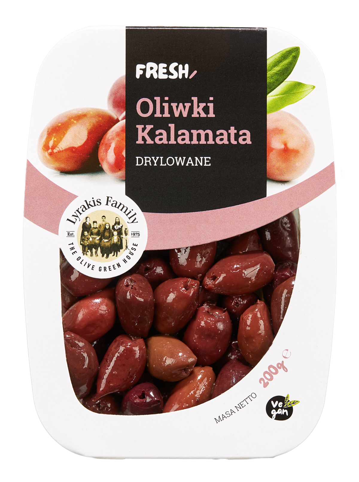 Oliwki Kalamata Marynowane Drylowane Fresh Pack 200 G Lyrakis Family