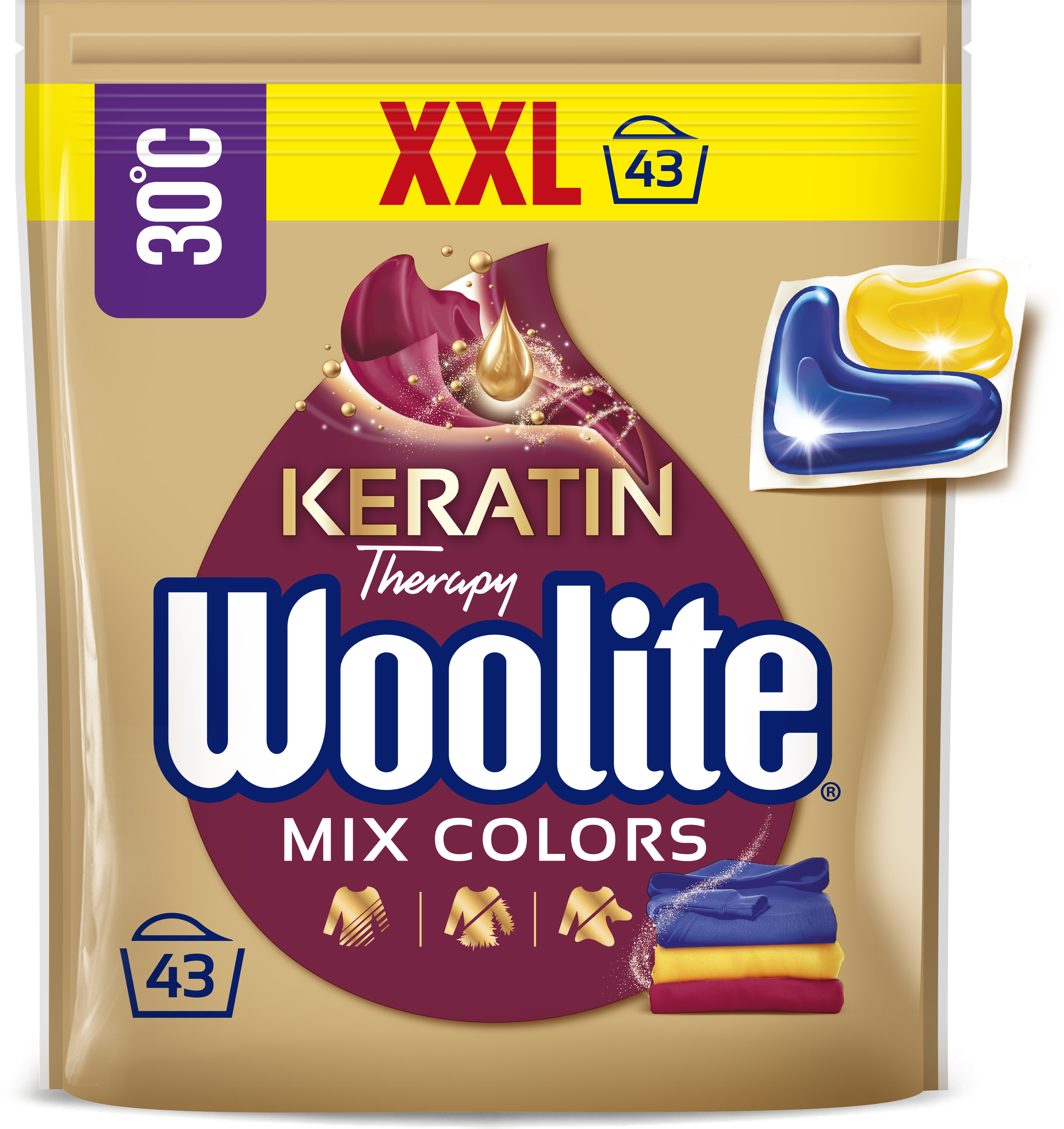 Woolite Do Kolorów Z Keratyną 43 Szt (Kapsułki)