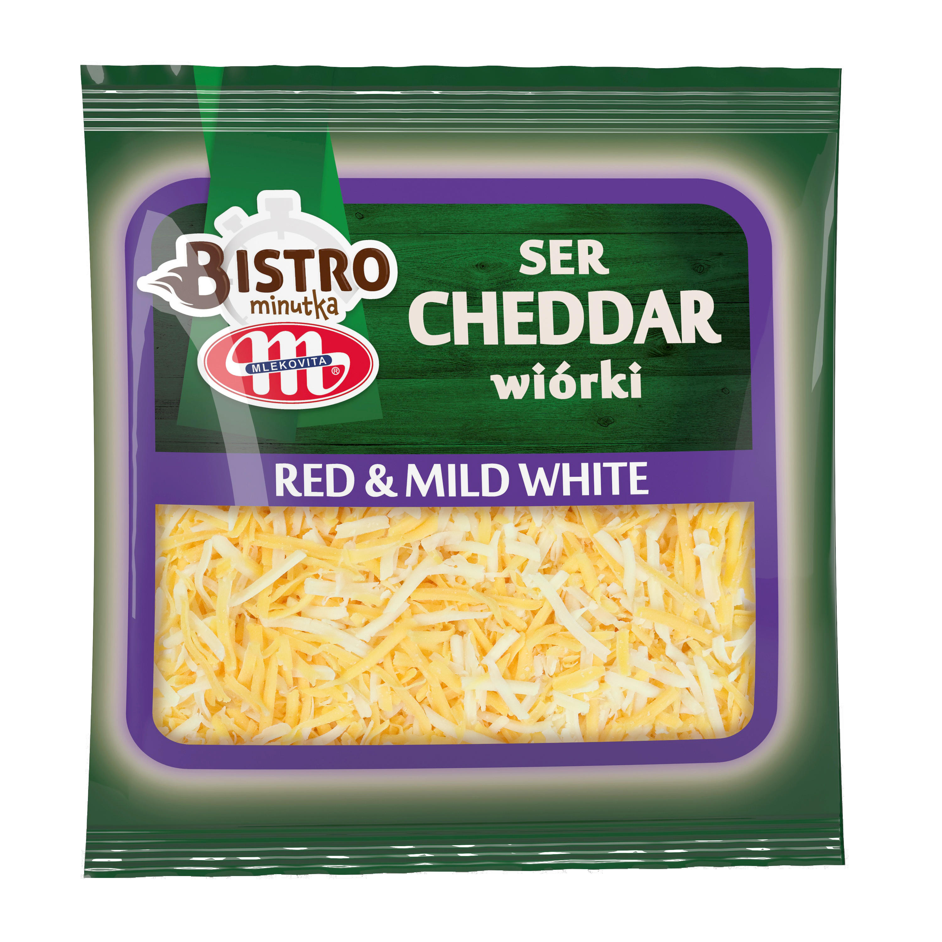 Mlekovita Ser Cheddar Red & Mild White Wiórki 300G