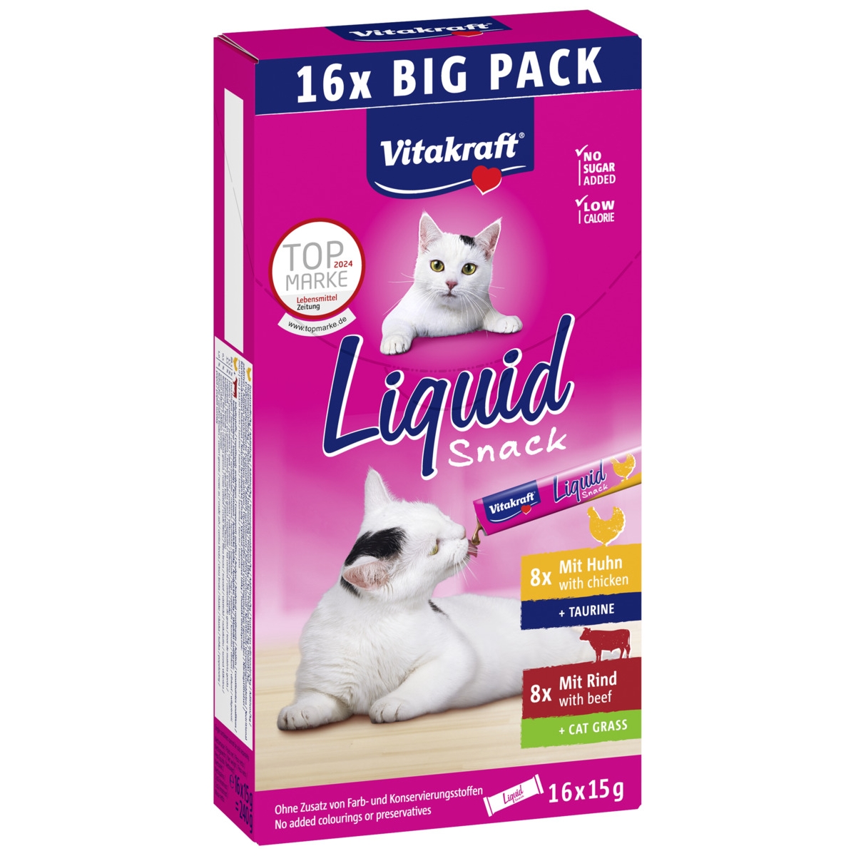Vitakraft Cat Liquid Snack Kurczak I Wołowina 16X15G