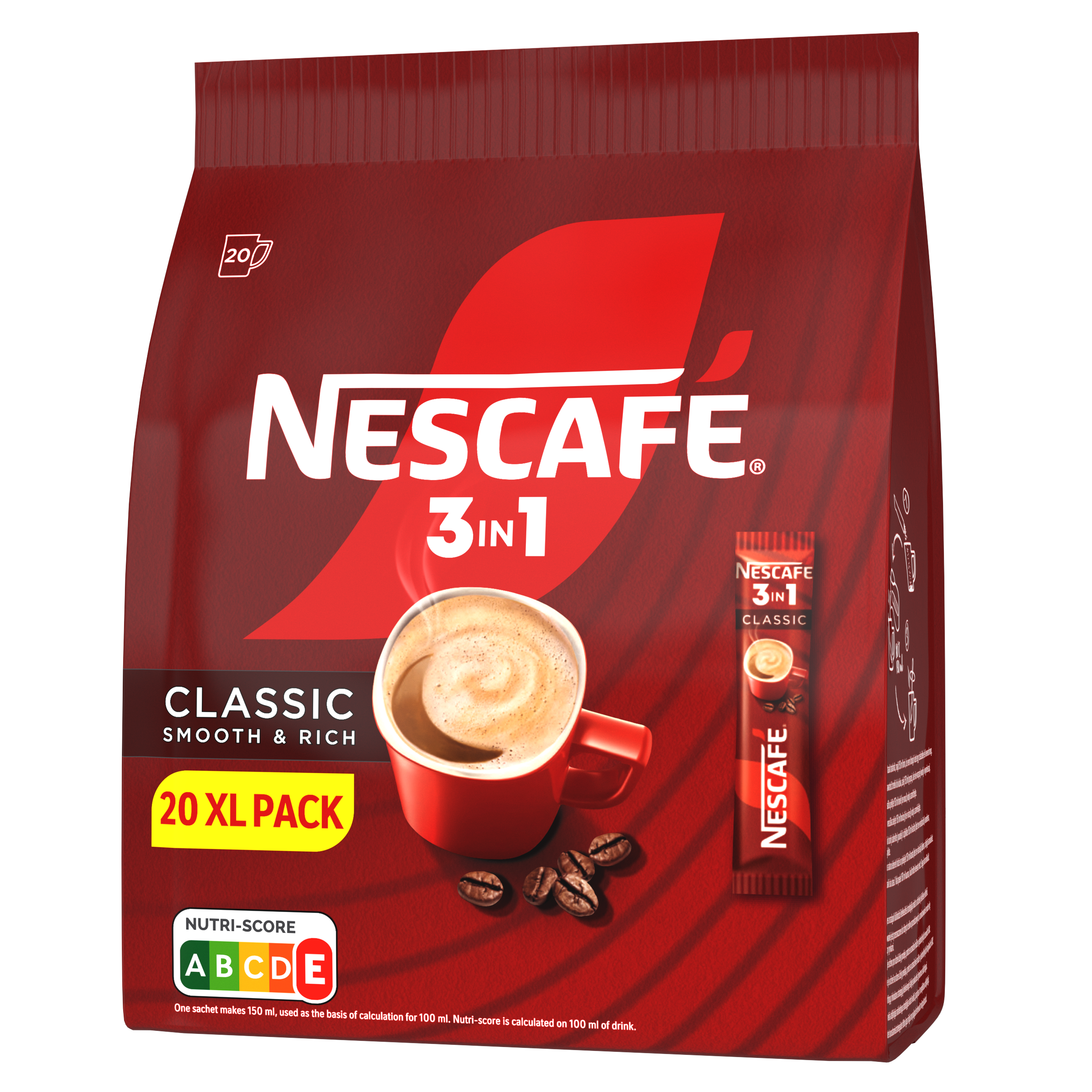 Nescafé 3In1 Classic Rozpuszczalny Napój Kawowy 20 X 16,5G
