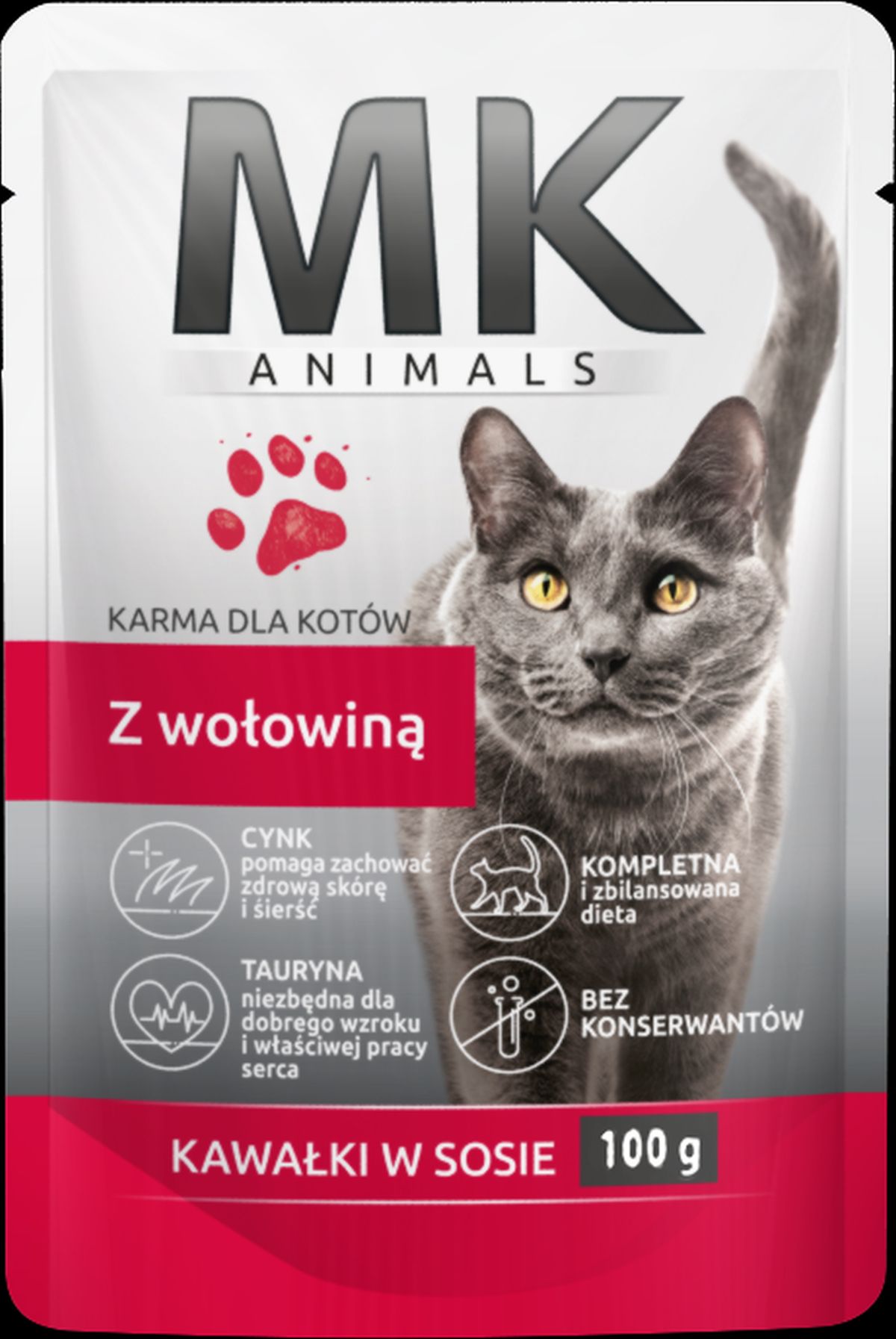 Mk Animals Saszetka Dla Kotów Z Wołowiną 100 G
