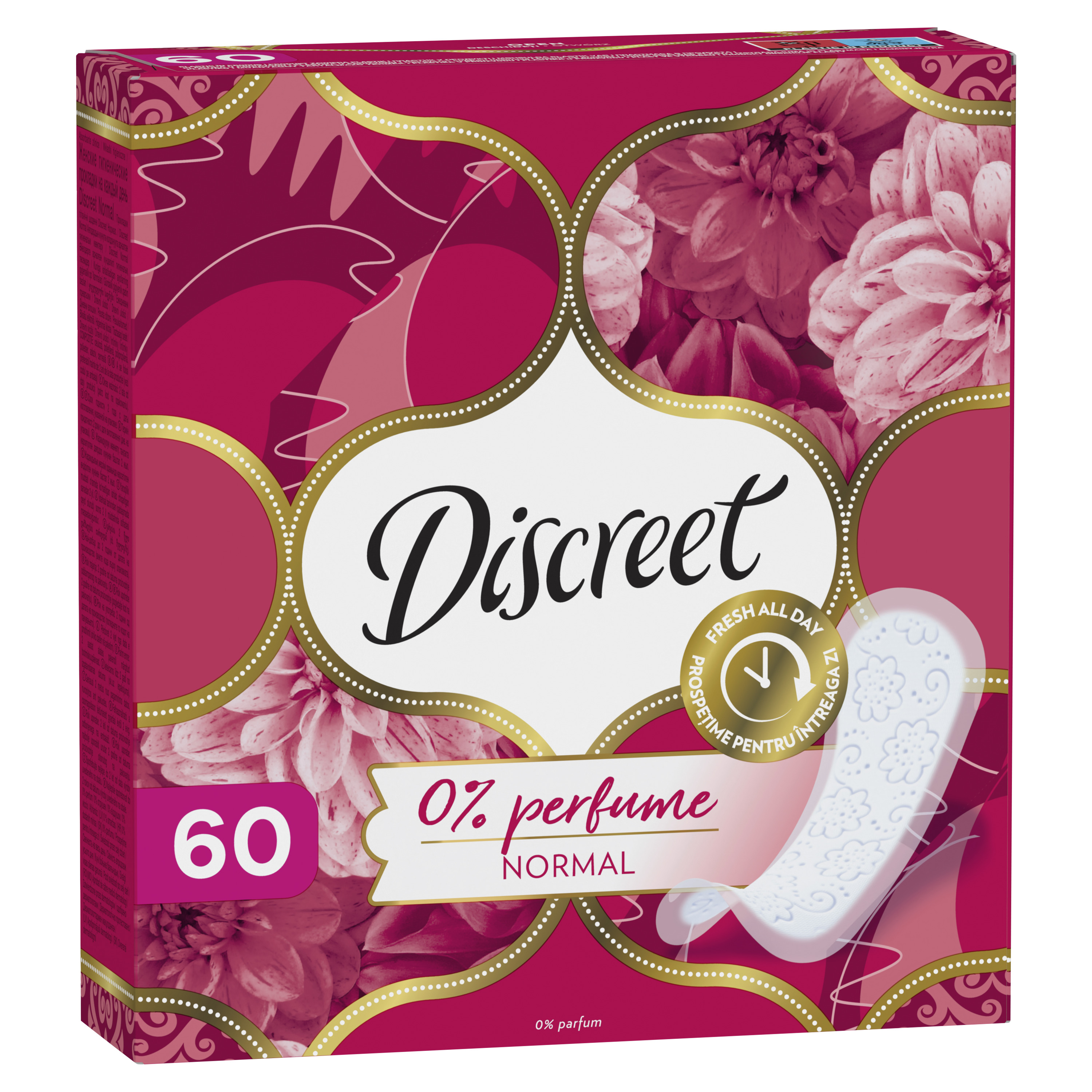 Wkladki Higieniczne Discreet Oddychajace Bezzapachowe 60 Sztuk