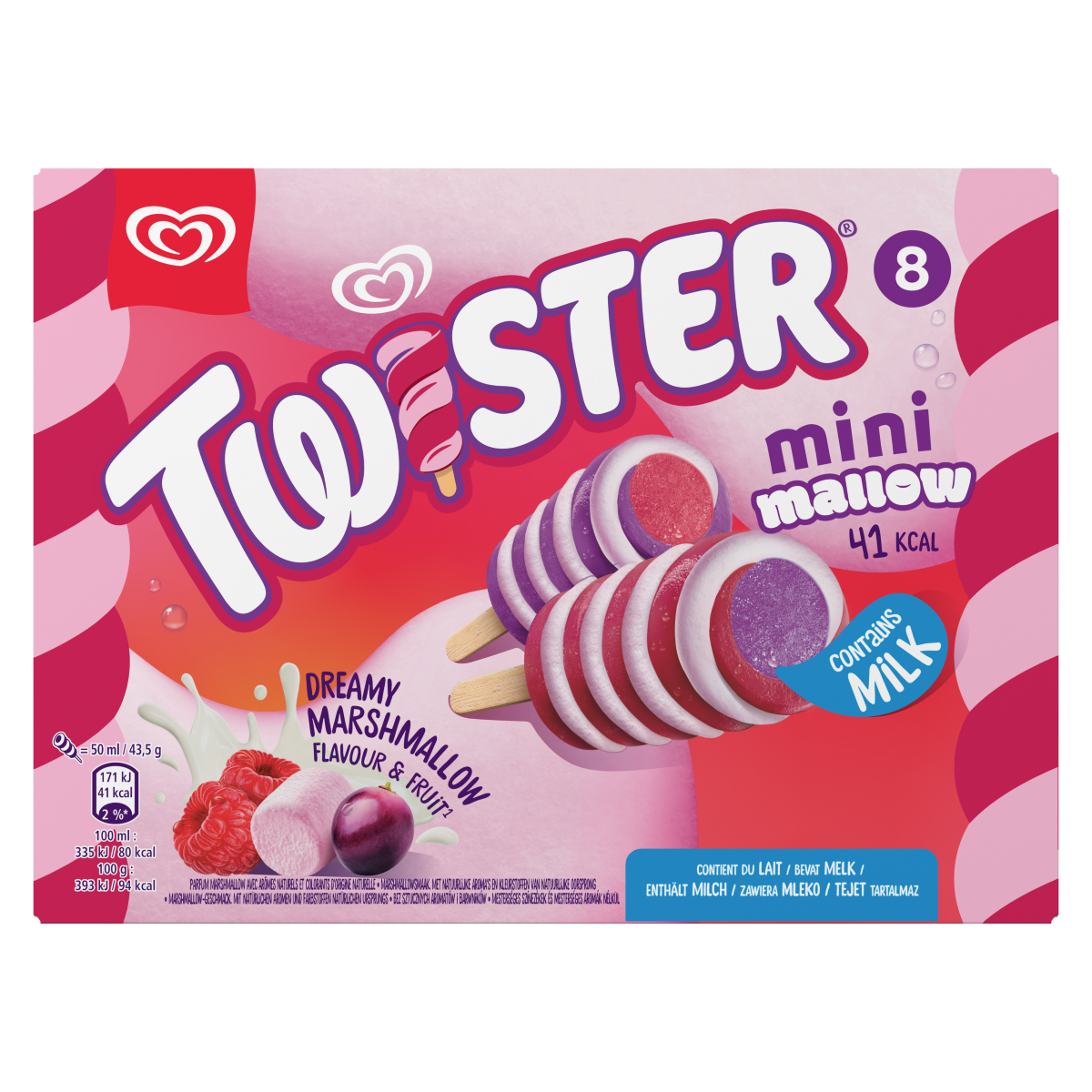 Lody Twister Mini Mallow 8 X 50 Ml