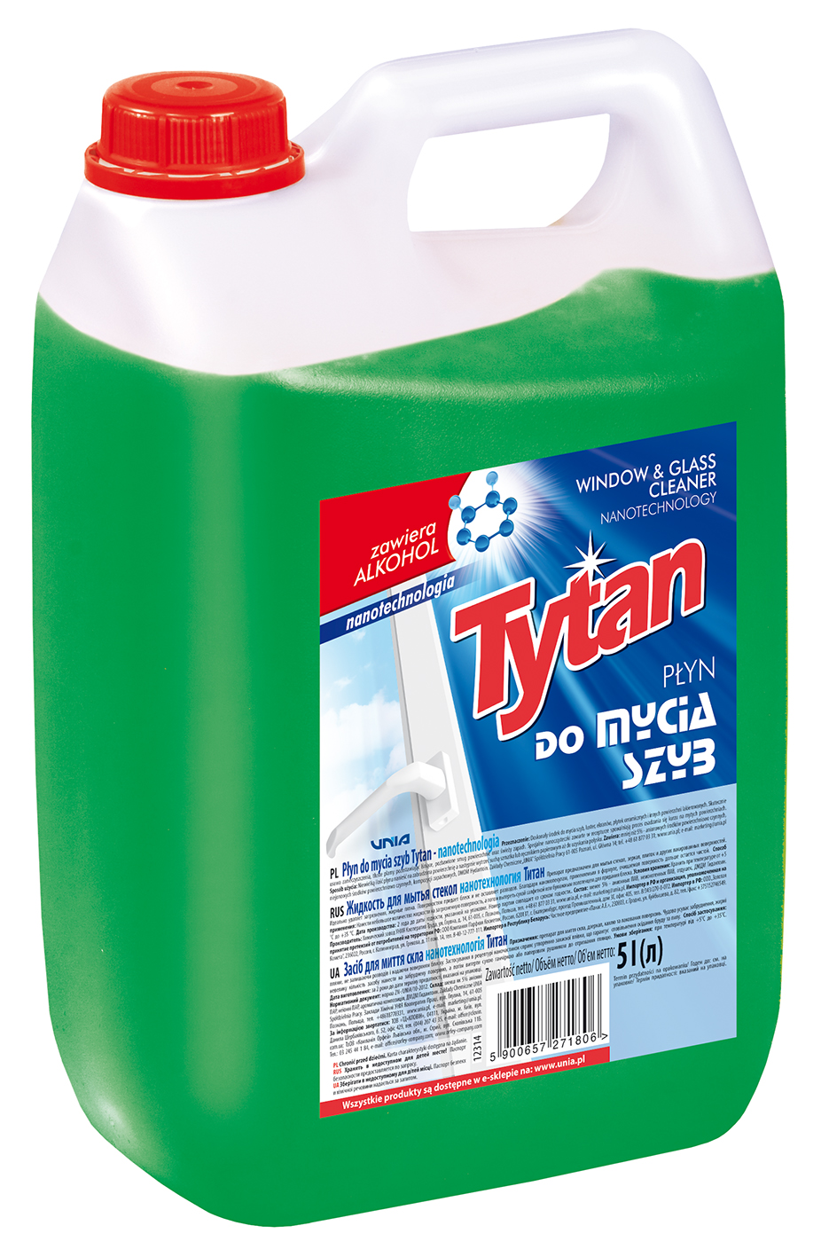 Płyn Do Mycia Szyb Tytan Nanotechnologia 5Kg