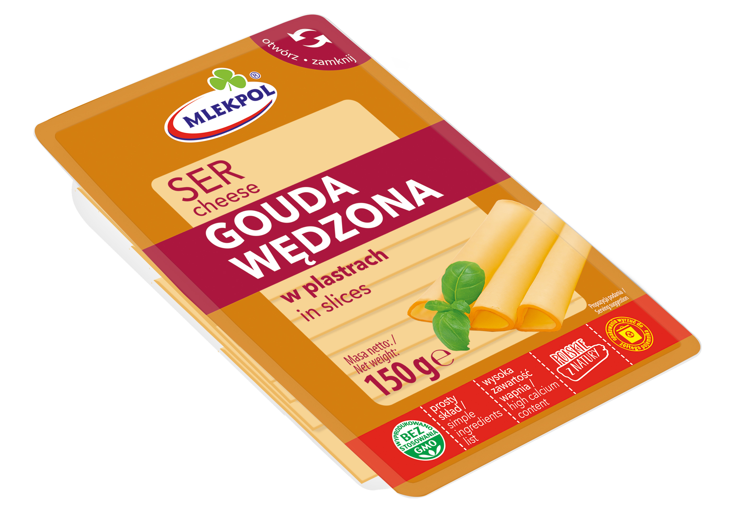 Ser Gouda Wędzona Plastry 150G Sm Mlekpol