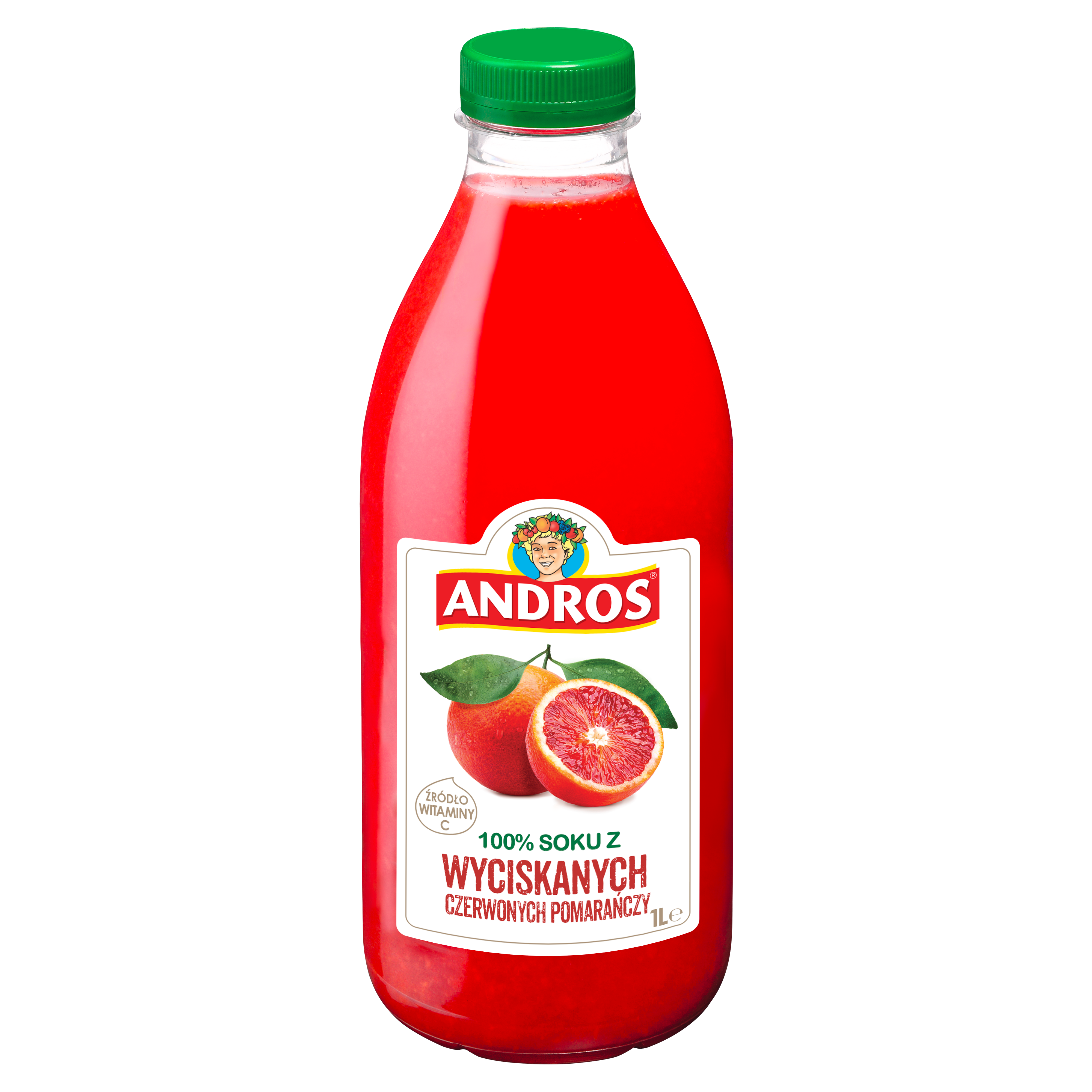 Andros Sok Z Czerwonych Pomarańczy Wyciskanych 1L