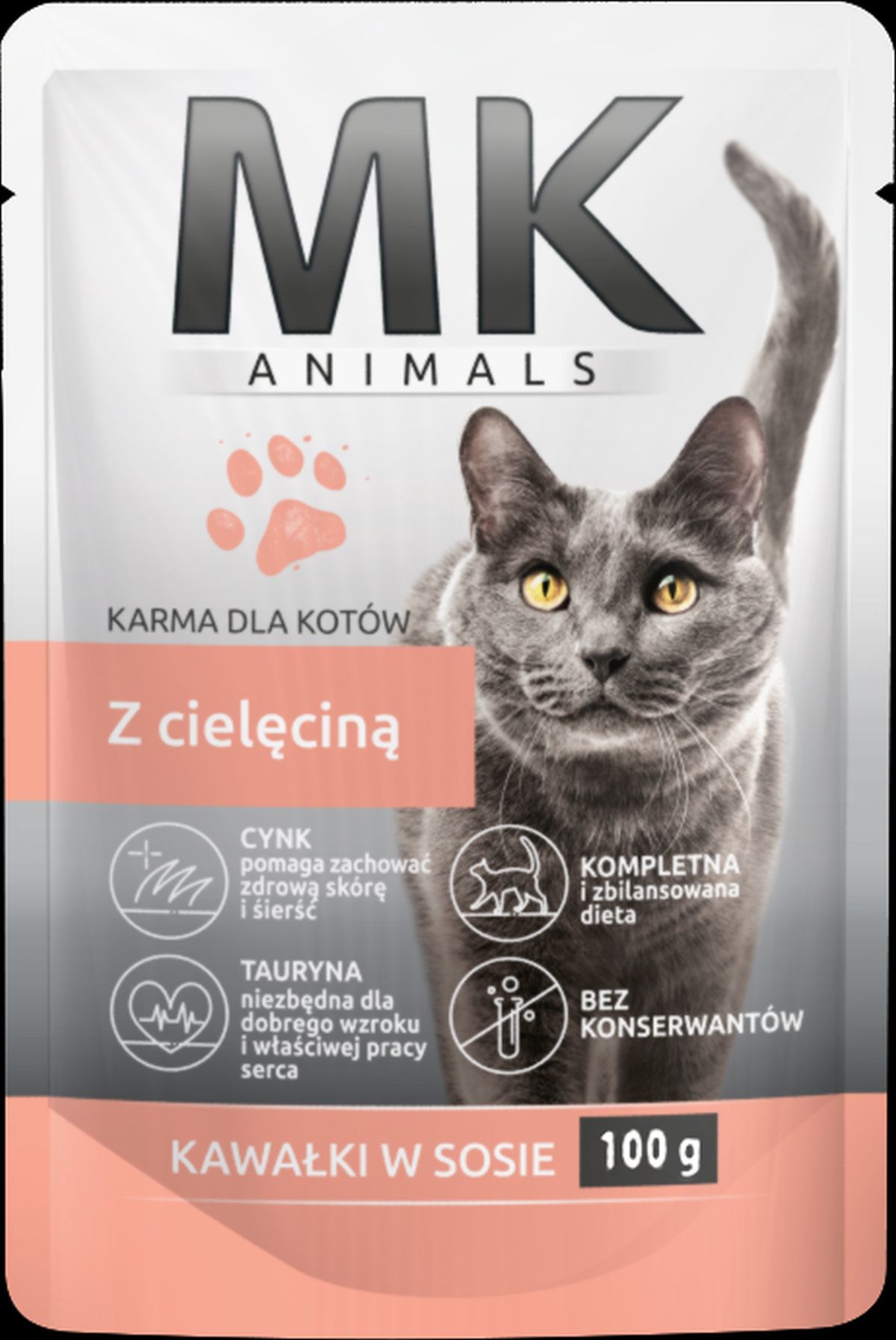 Mk Animals Saszetka Dla Kotów Z Cielęciną 100 G