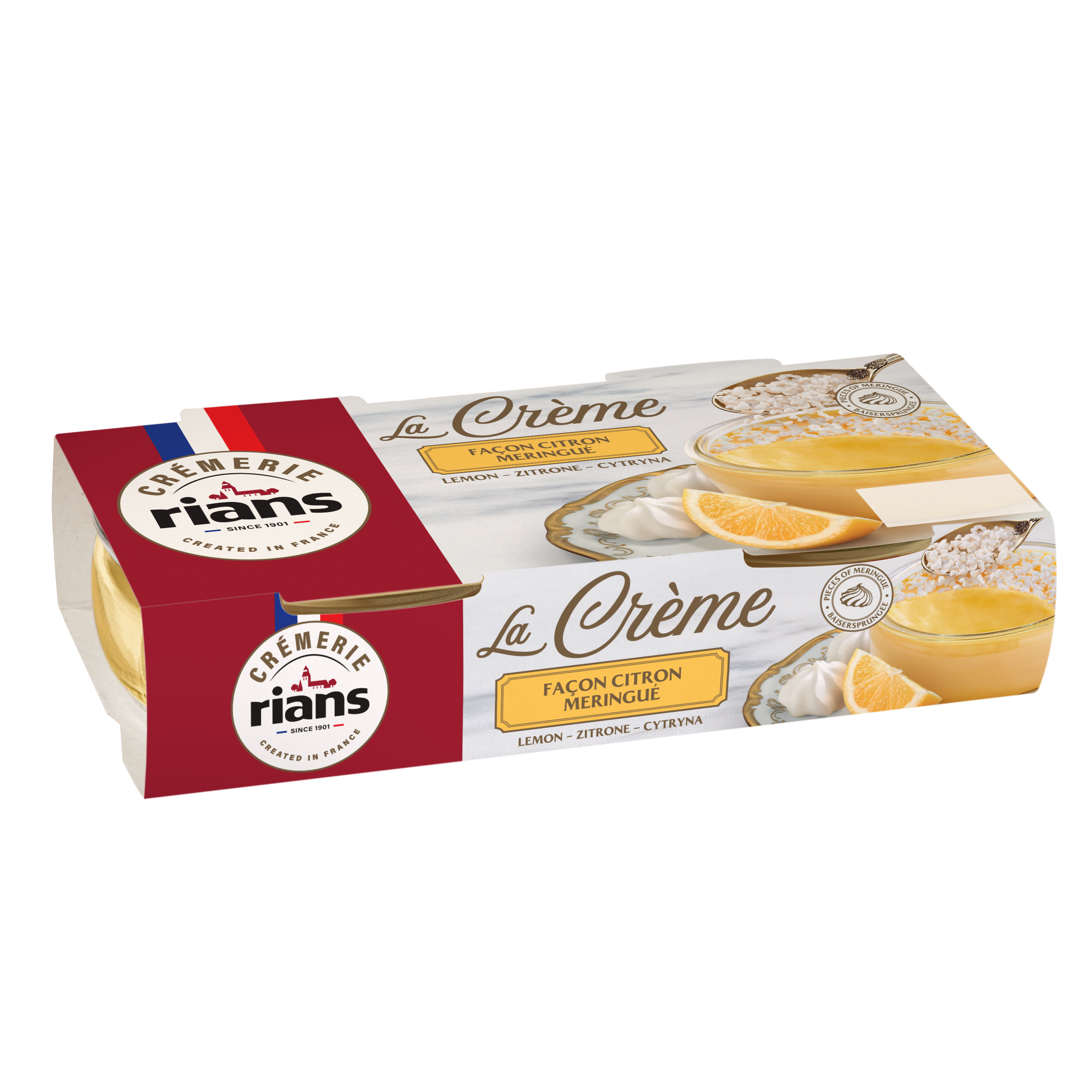 La Creme Rians Deser O Smaku Tarty Cytrynowej Z Kawałkami Bezy 2X90G
