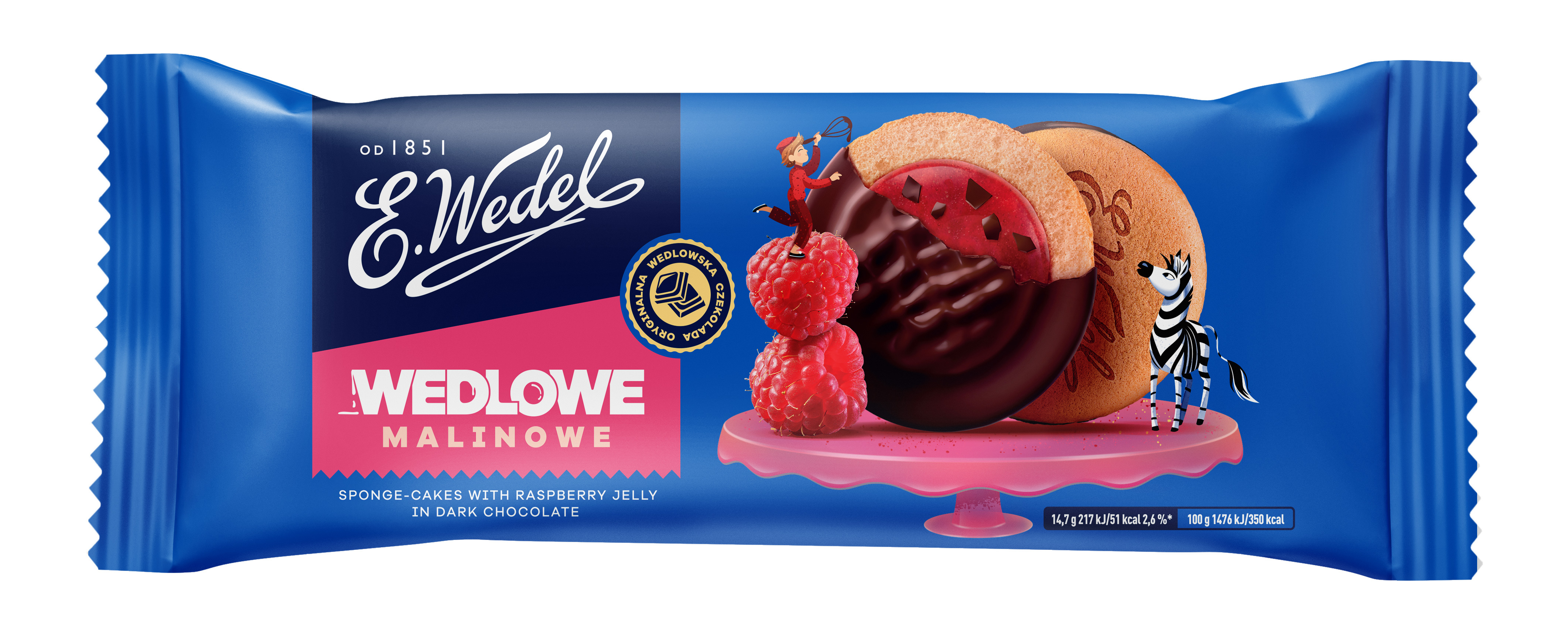 E.Wedel Biszkopty Wedlove Z Galaretką Malinowe 147G