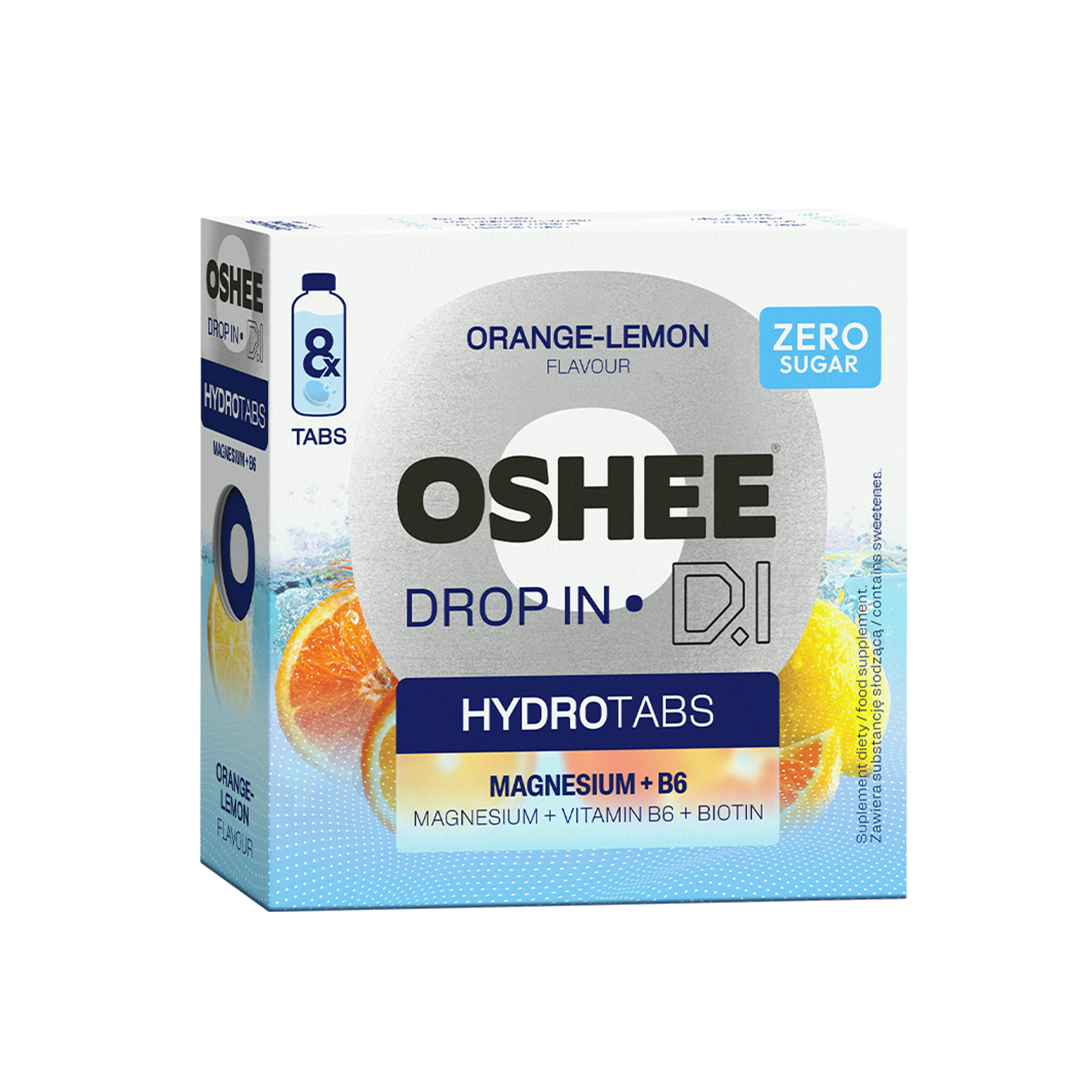 Oshee Drop In Hydrotabs Magnez + B6 Cytryna Pomarańcza 8 Tabletek