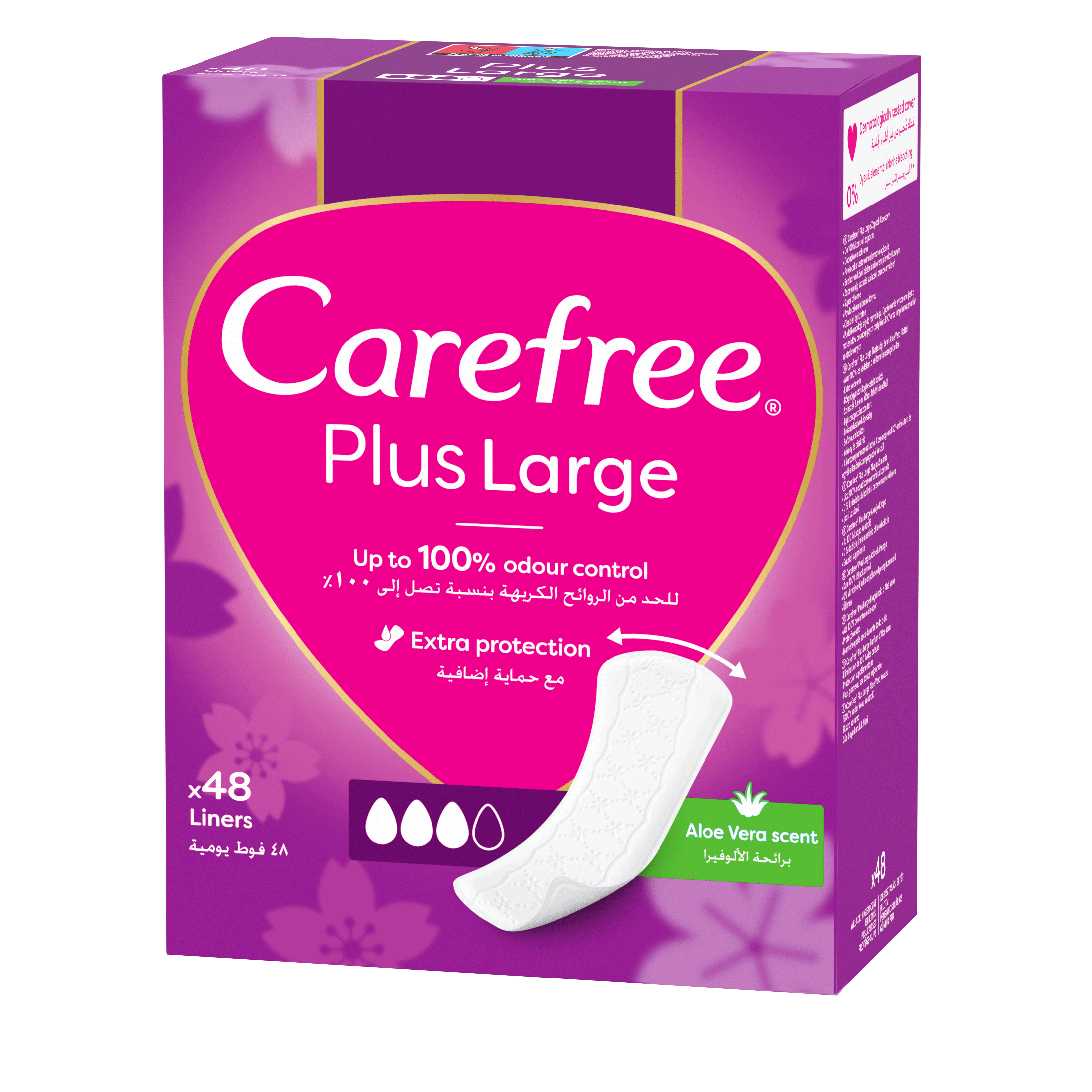Carefree Plus Large Aloe, Wkładki Higieniczne 48 Szt.