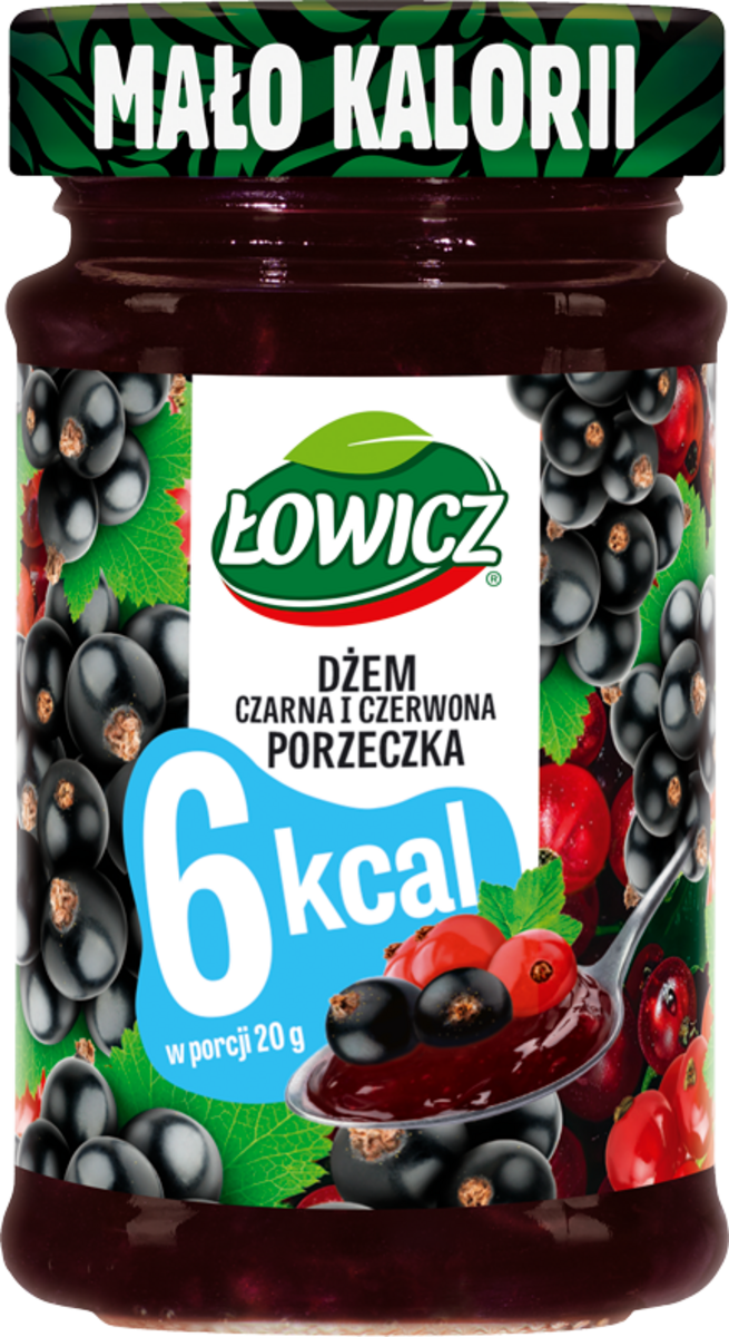 Łowicz Dżem Z Czarnych I Czerwonych Porzeczek 6 Kcal 200 G