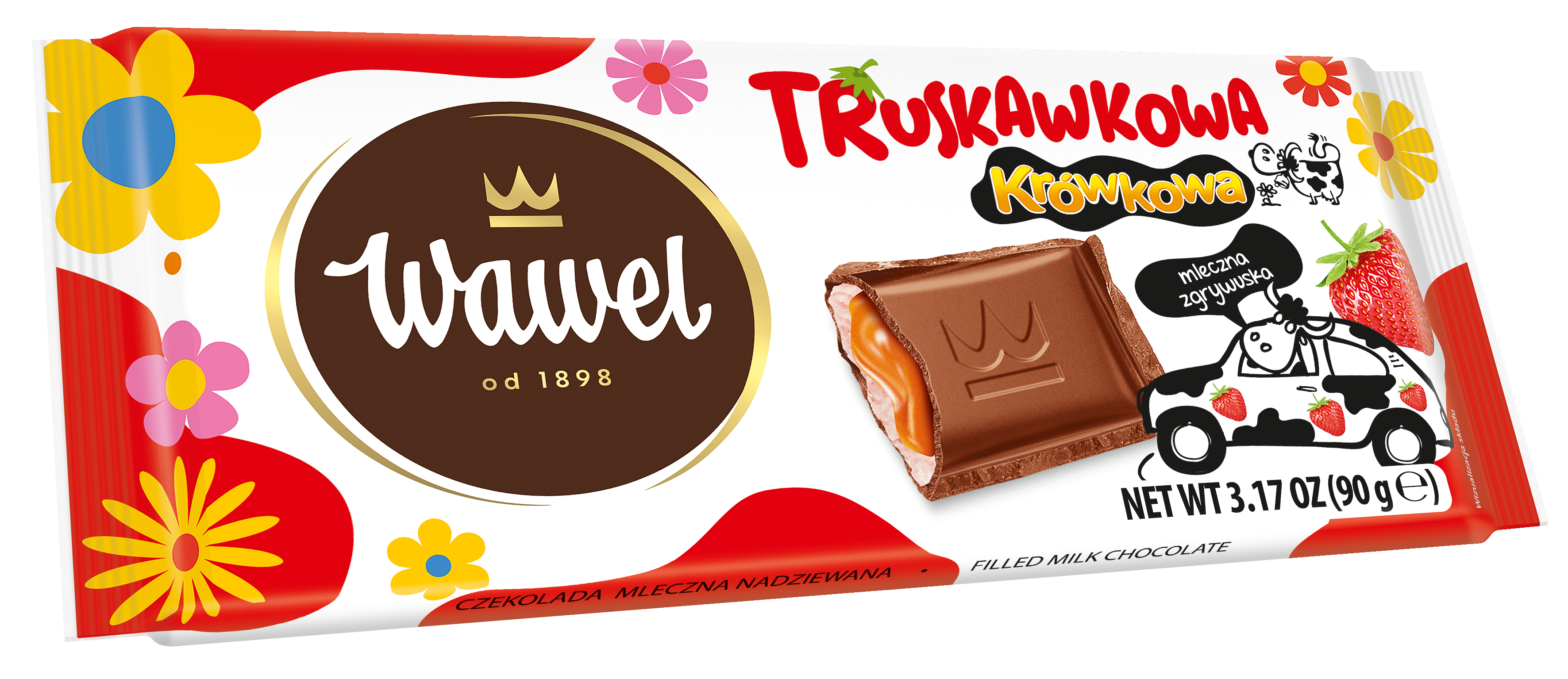 Wawel Czekolada Truskawkowa Krówkowa 90G